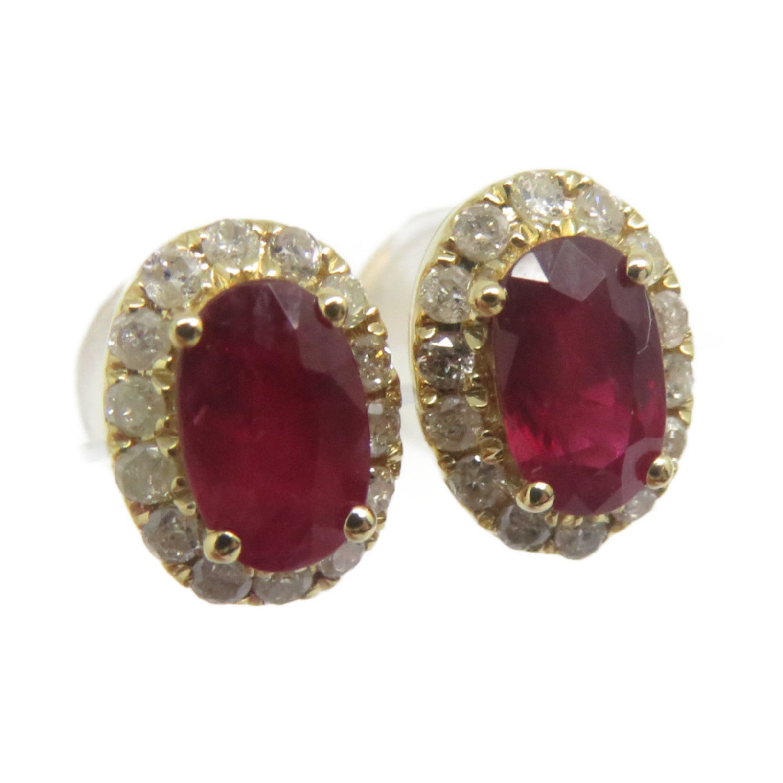 JEWELRY 18K黃金Ruby Diamond Earrings 0.66ct紅寶石/0.16ct鑽石耳環