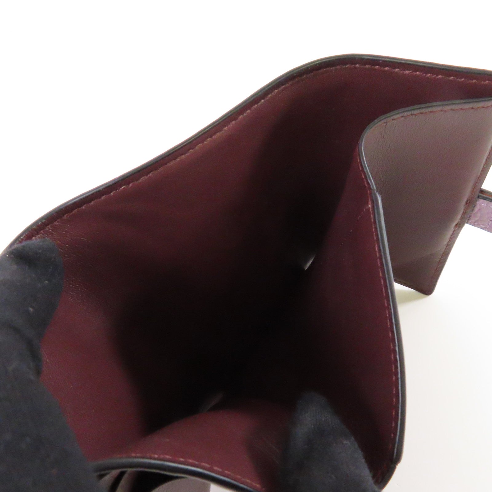 LOEWE 牛皮皮革Vertical Small wallet金扣短錢包紫色