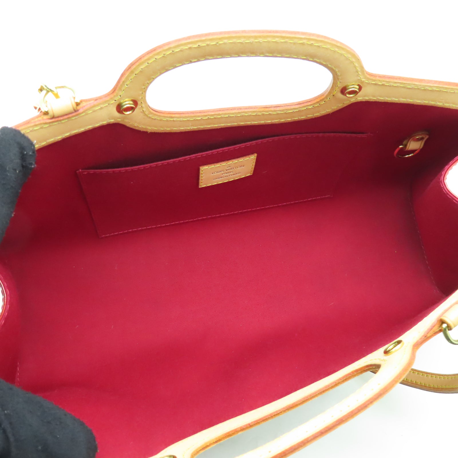 LOUIS VUITTON Monogram Vernis Roxbury Drive金扣手挽肩背兩用袋紅色