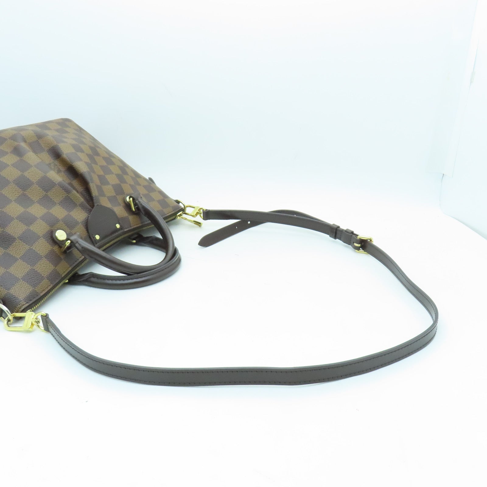 LOUIS VUITTON Damier Siena PM gold buckle shoulder shoulder bag brown