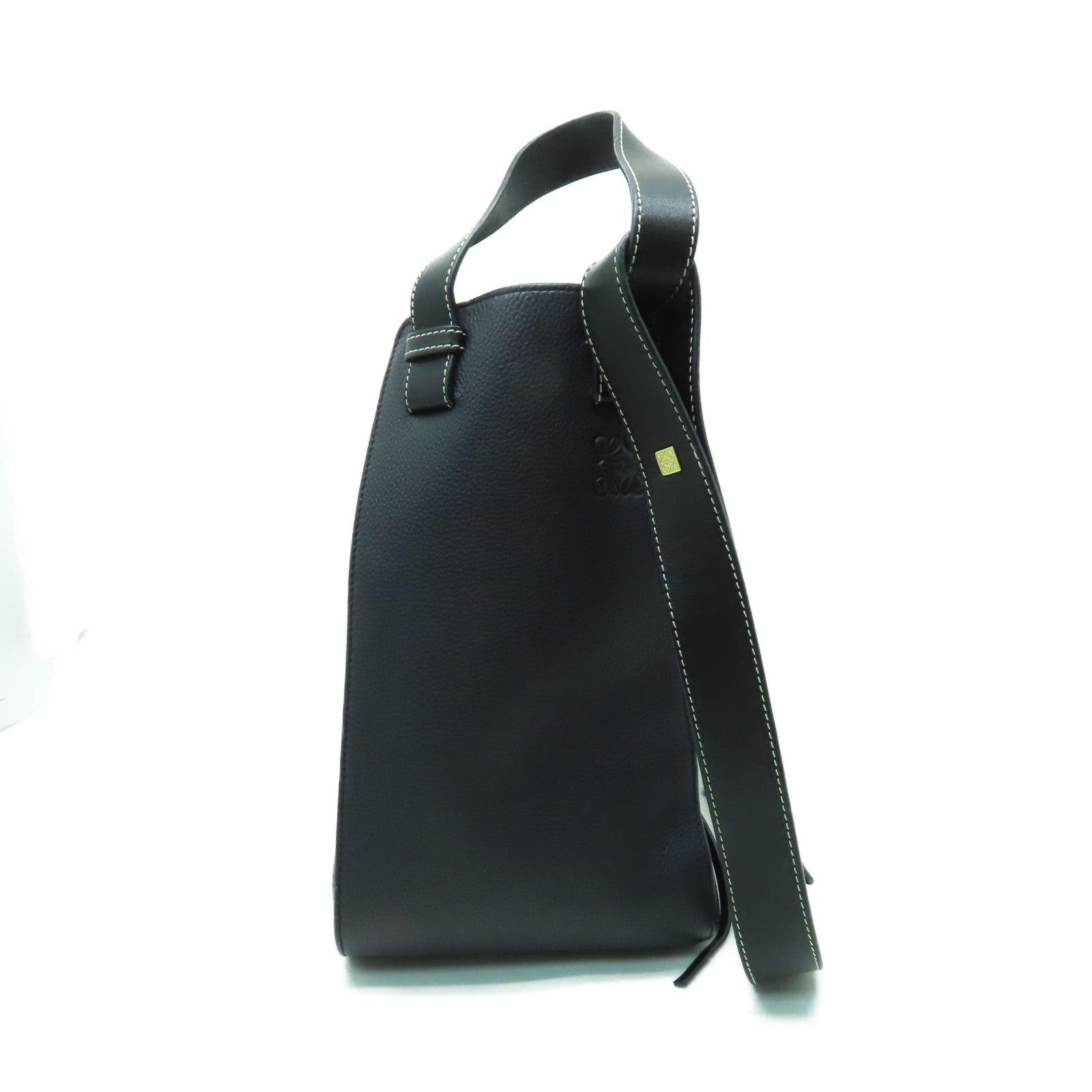LOEWE 牛皮皮革Hammock Medium金扣手挽肩背兩用袋黑色