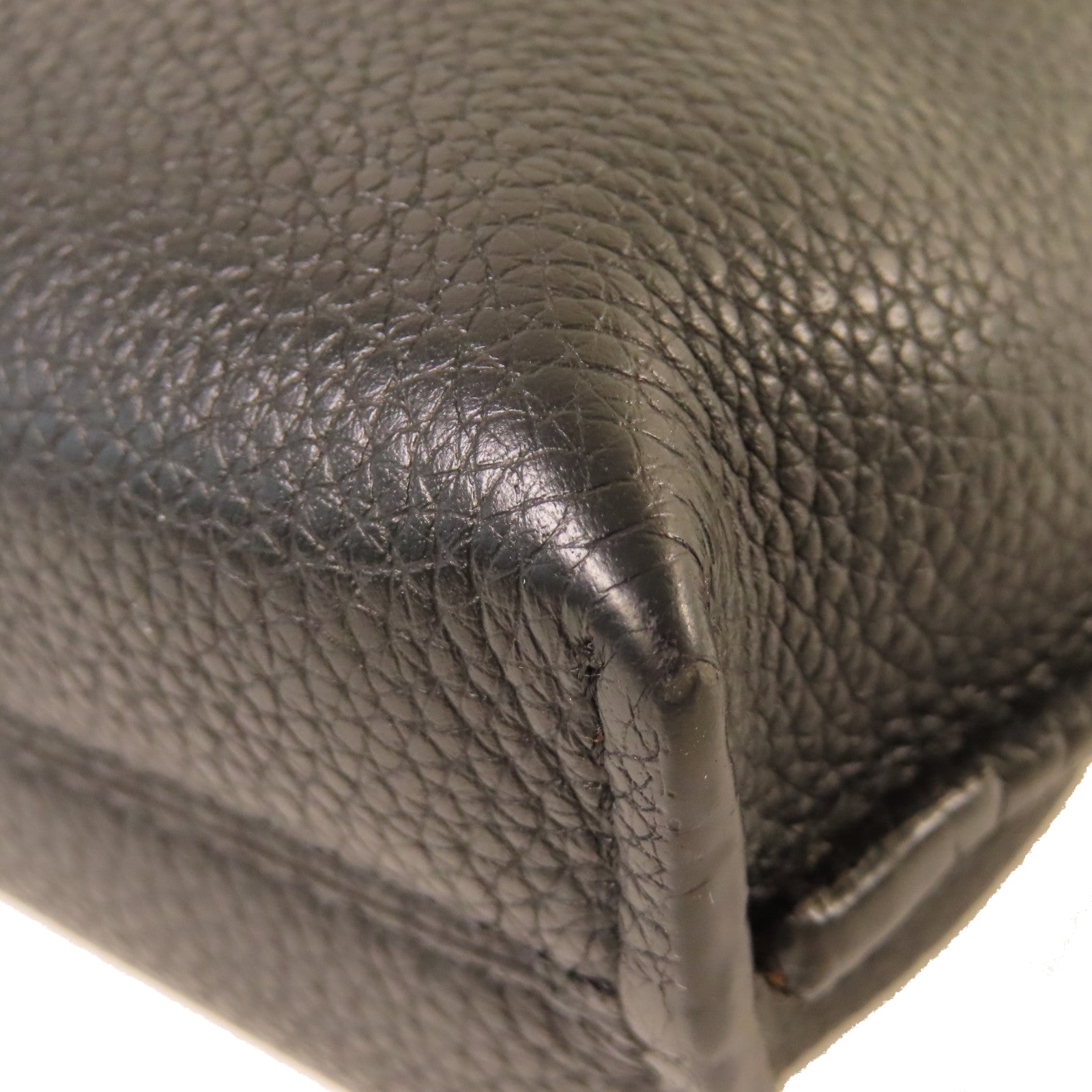 LOEWE 牛皮皮革2Way Shoulder Bag銀扣手挽肩背兩用袋黑色
