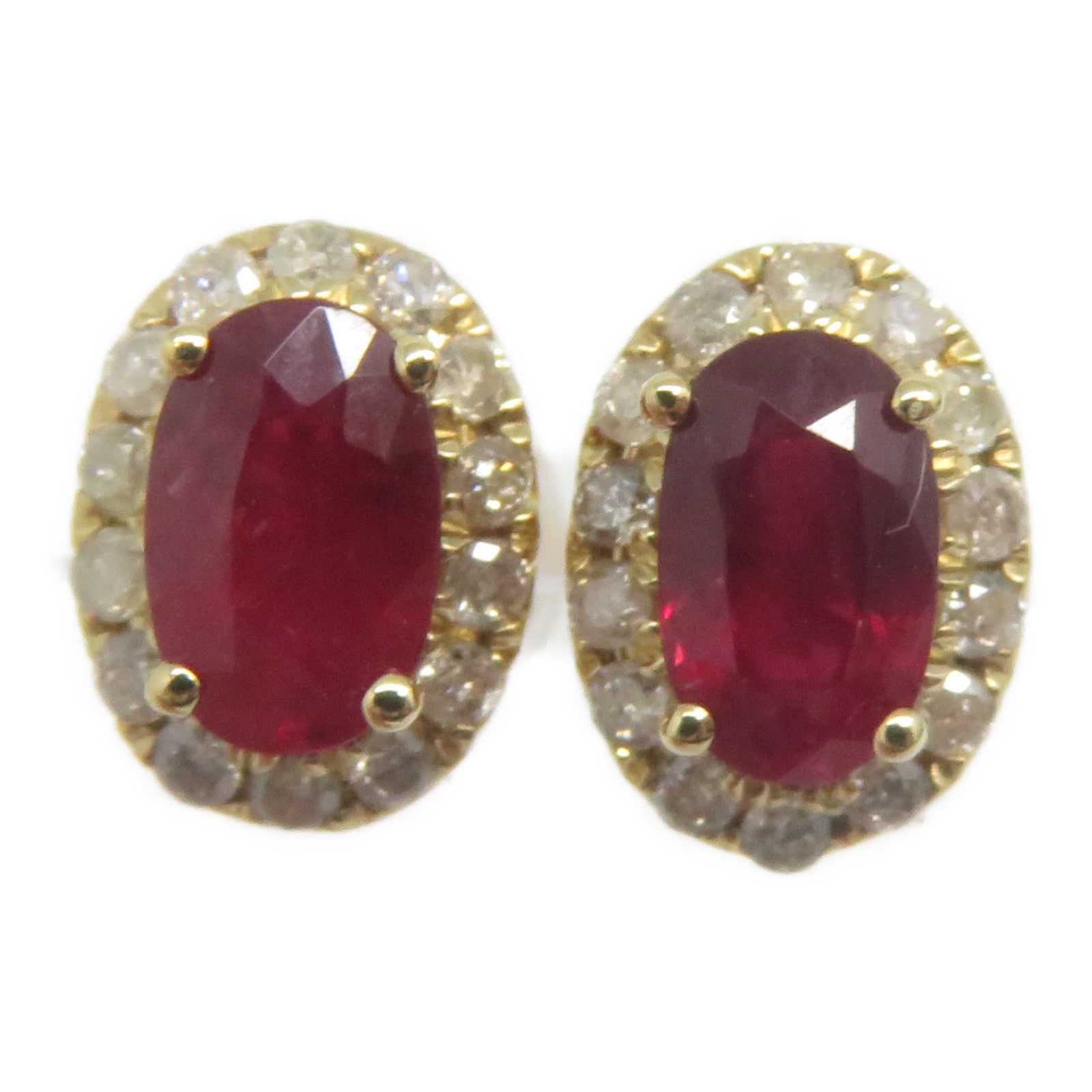 JEWELRY 18K黃金Ruby Diamond Earrings 0.66ct紅寶石/0.16ct鑽石耳環