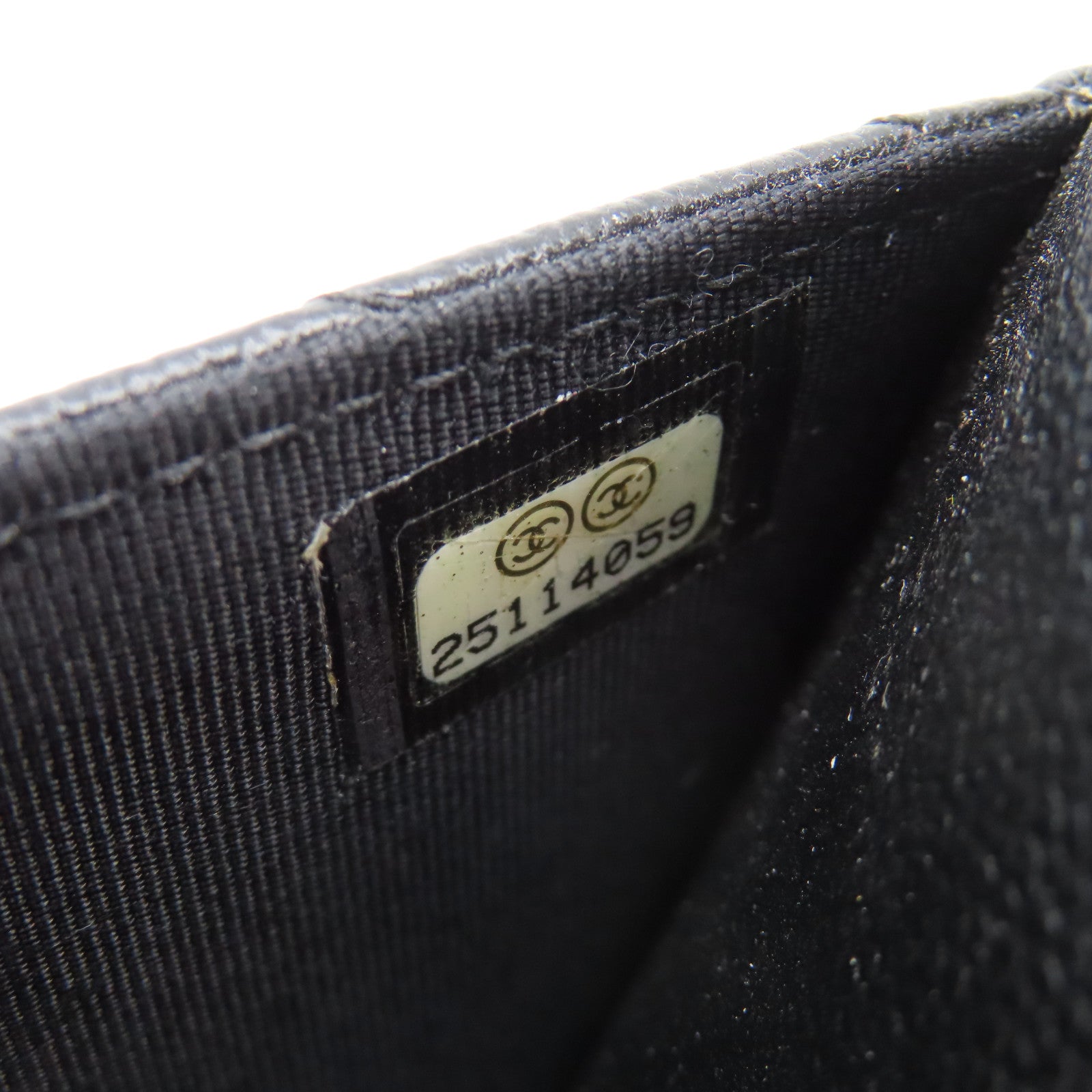 CHANEL 斜紋Caviar皮革WOC Wallet On Chain銀扣鏈帶肩背袋黑色