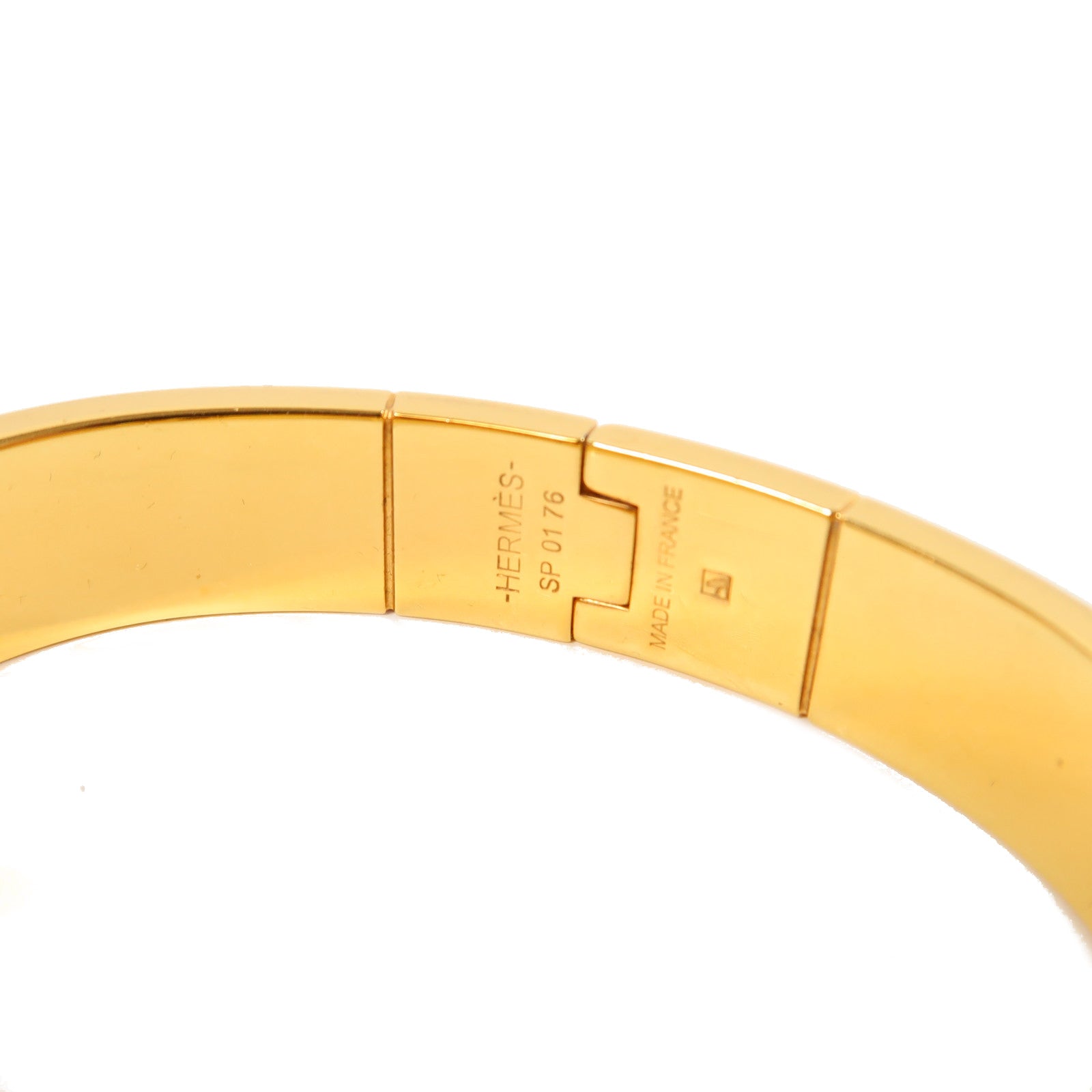 HERMES 金屬Charniere Bracelet金扣手鐲紅色/藍色