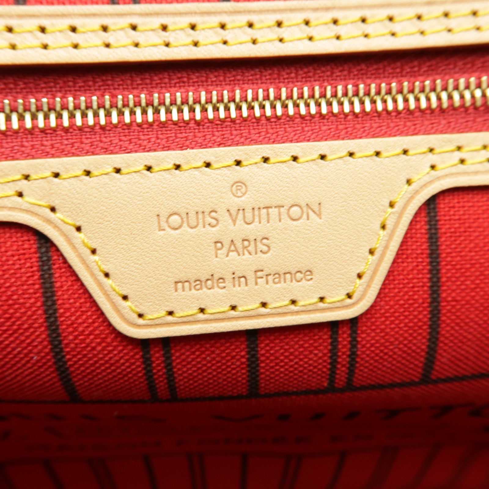 LOUIS VUITTON Monogram Neverfull MM金扣手挽袋啡色