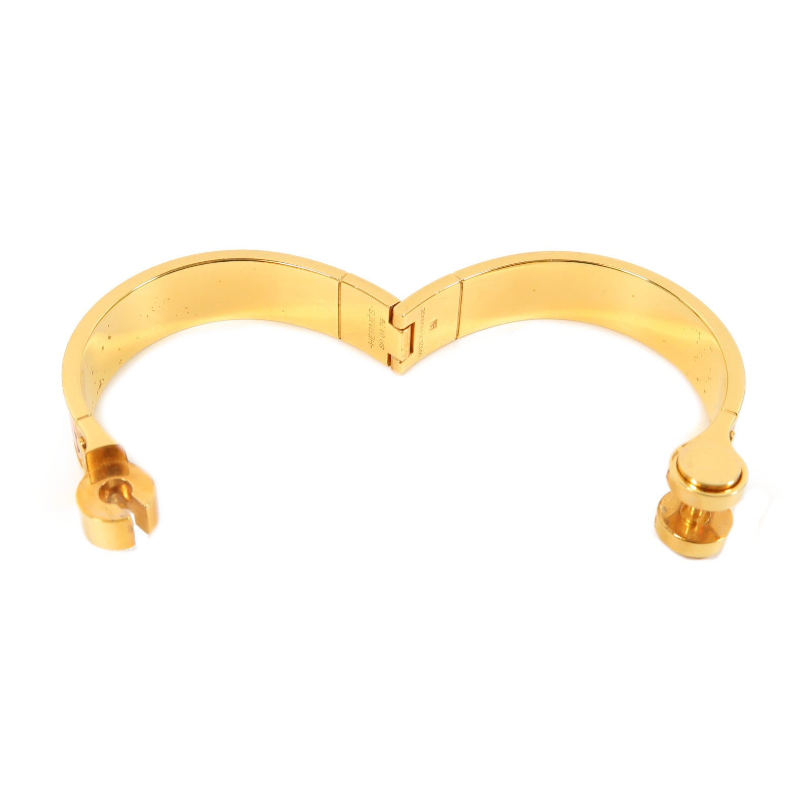 HERMES 金屬Charniere Bracelet金扣手鐲紅色/藍色