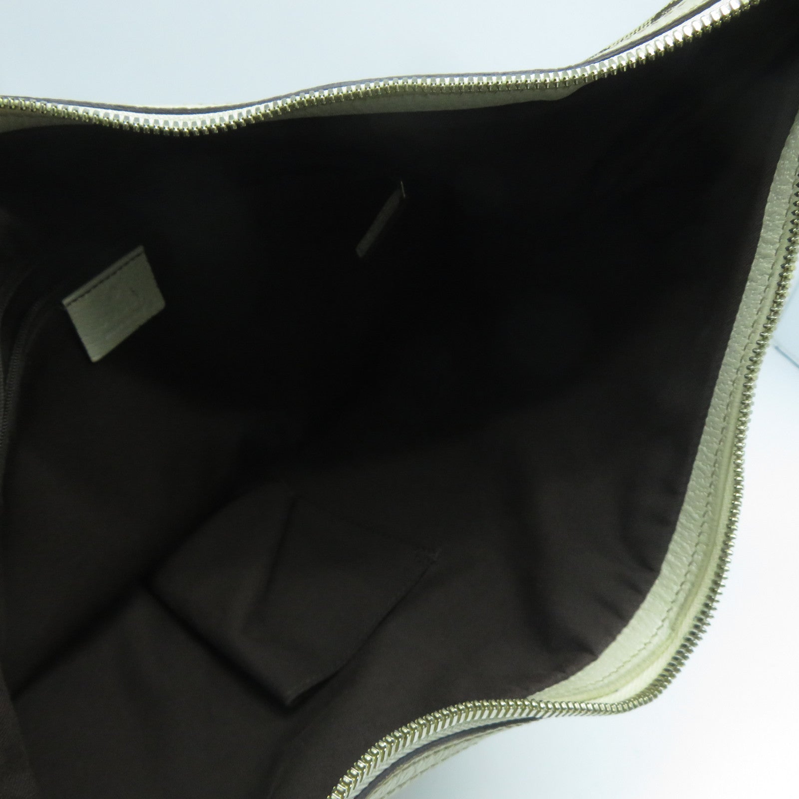 GUCCI 帆布/牛皮皮革Shoulder Bag金扣肩背袋啡色/白色