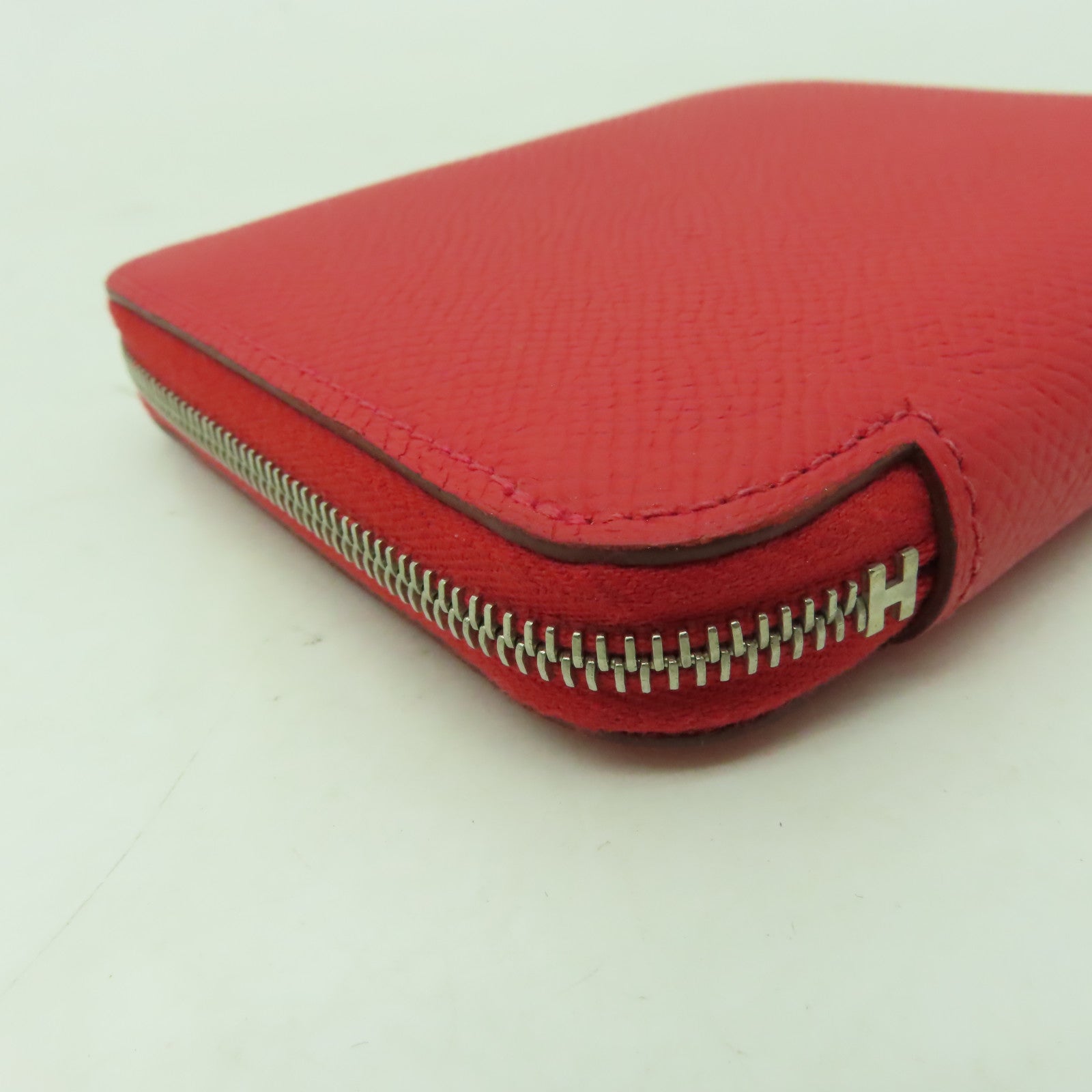 HERMES Epsom皮革Azap Sikin銀扣錢包紅色