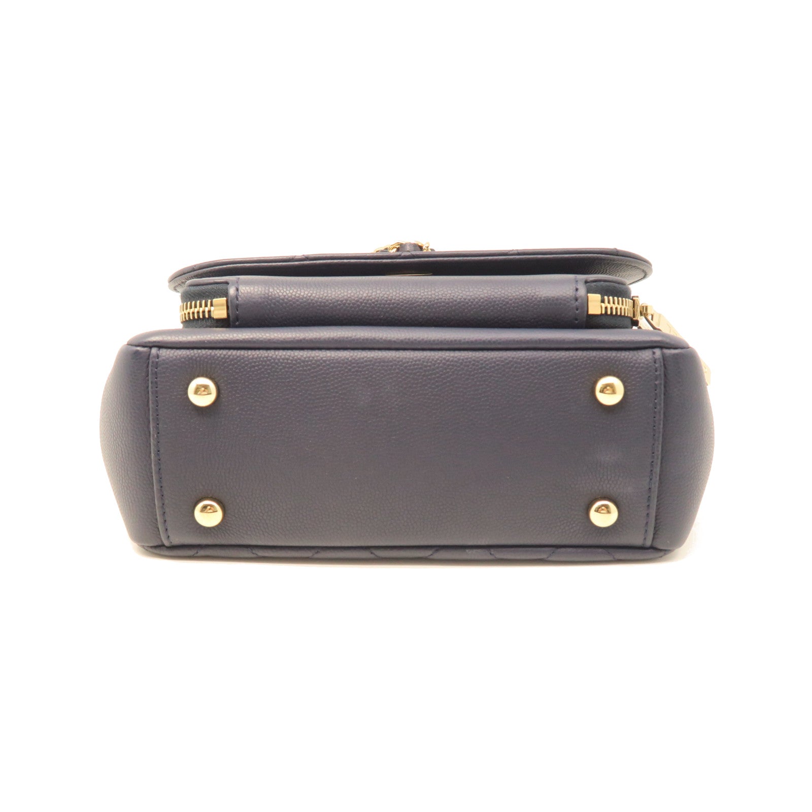 CHANEL rhombic cowhide leather Chain Shoulder gold buckle chain shoulder bag blue