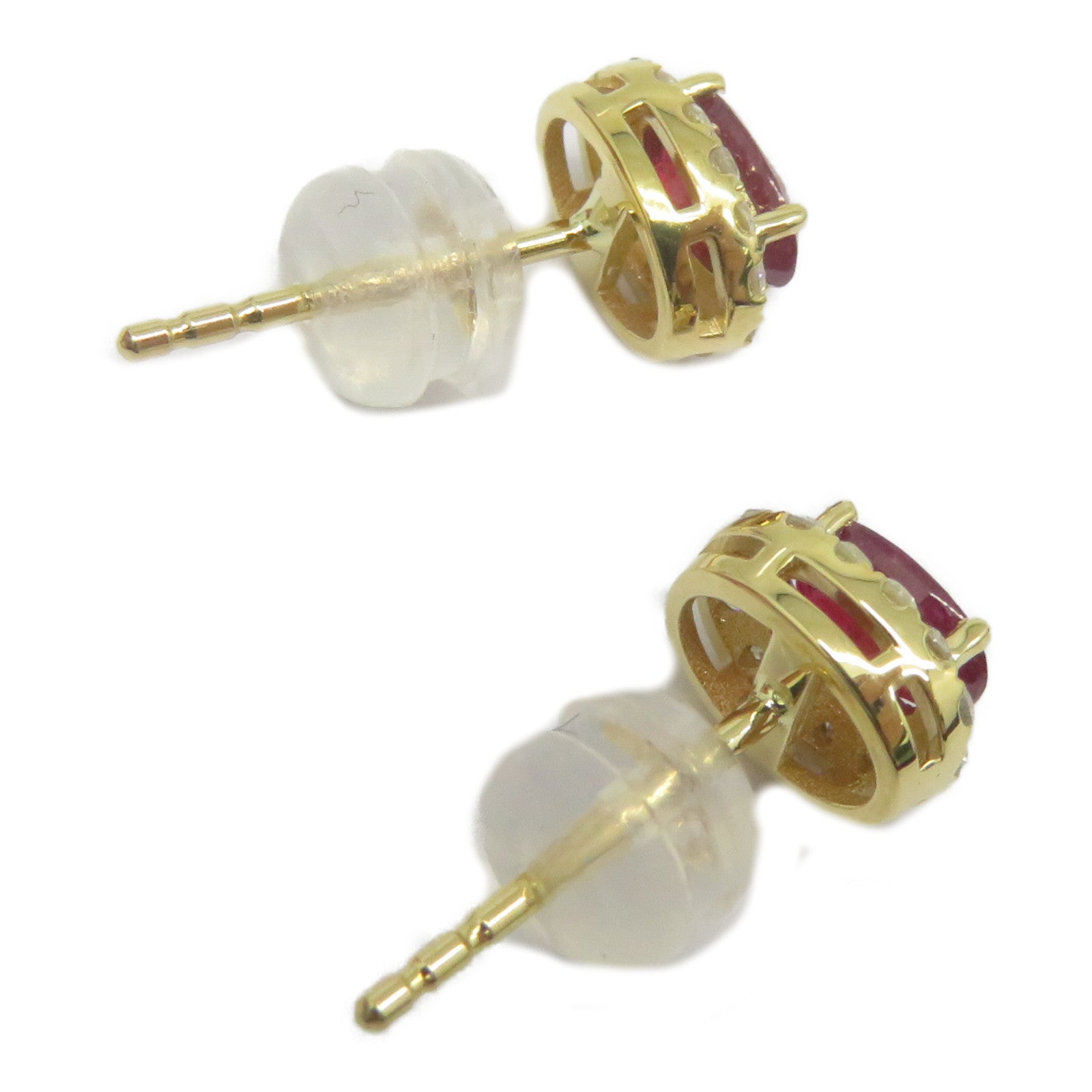 JEWELRY 18K黃金Ruby Diamond Earrings 0.66ct紅寶石/0.16ct鑽石耳環