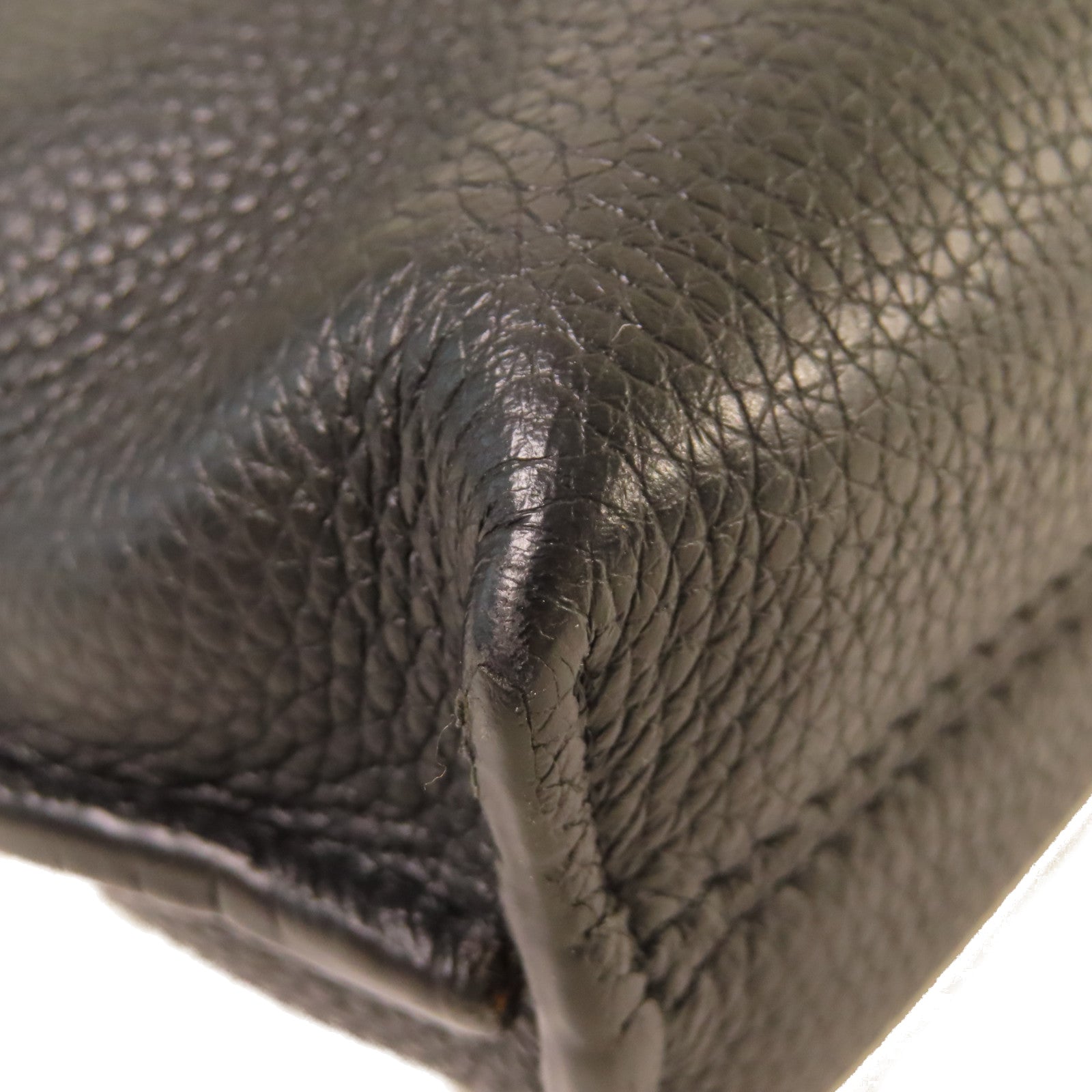 LOEWE 牛皮皮革2Way Shoulder Bag銀扣手挽肩背兩用袋黑色