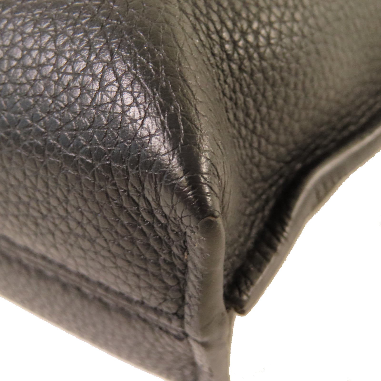 LOEWE 牛皮皮革2Way Shoulder Bag銀扣手挽肩背兩用袋黑色