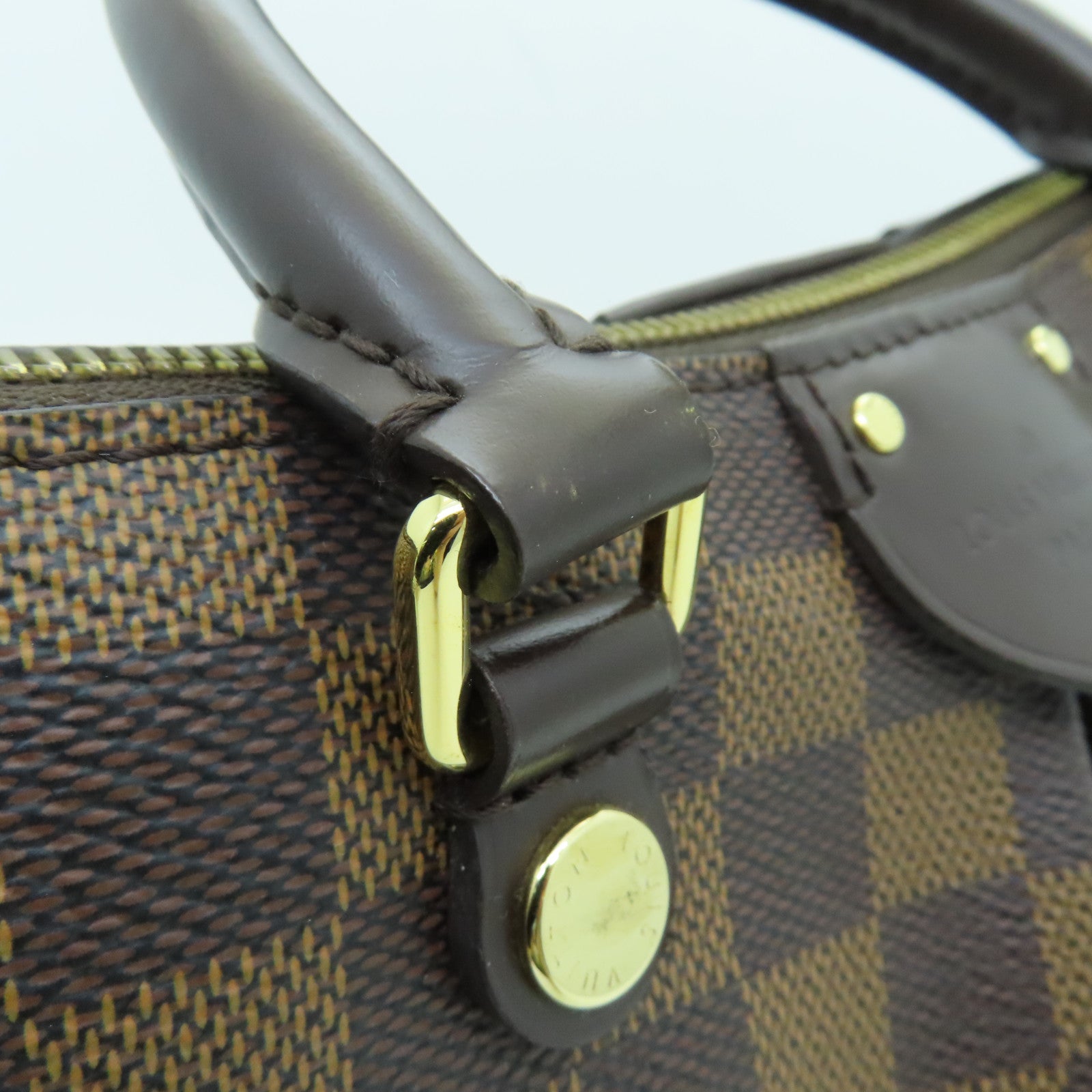 LOUIS VUITTON Damier Siena PM gold buckle shoulder shoulder bag brown