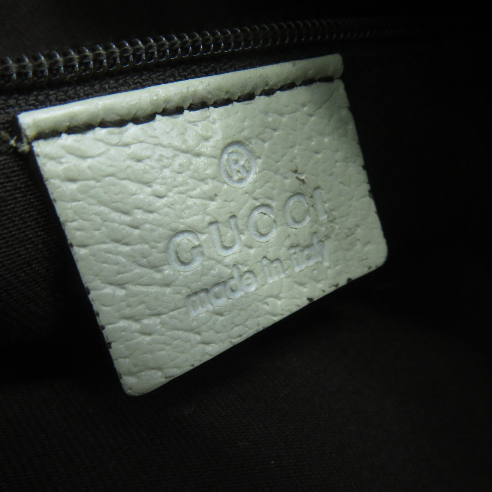 GUCCI 帆布/牛皮皮革Shoulder Bag金扣肩背袋啡色/白色