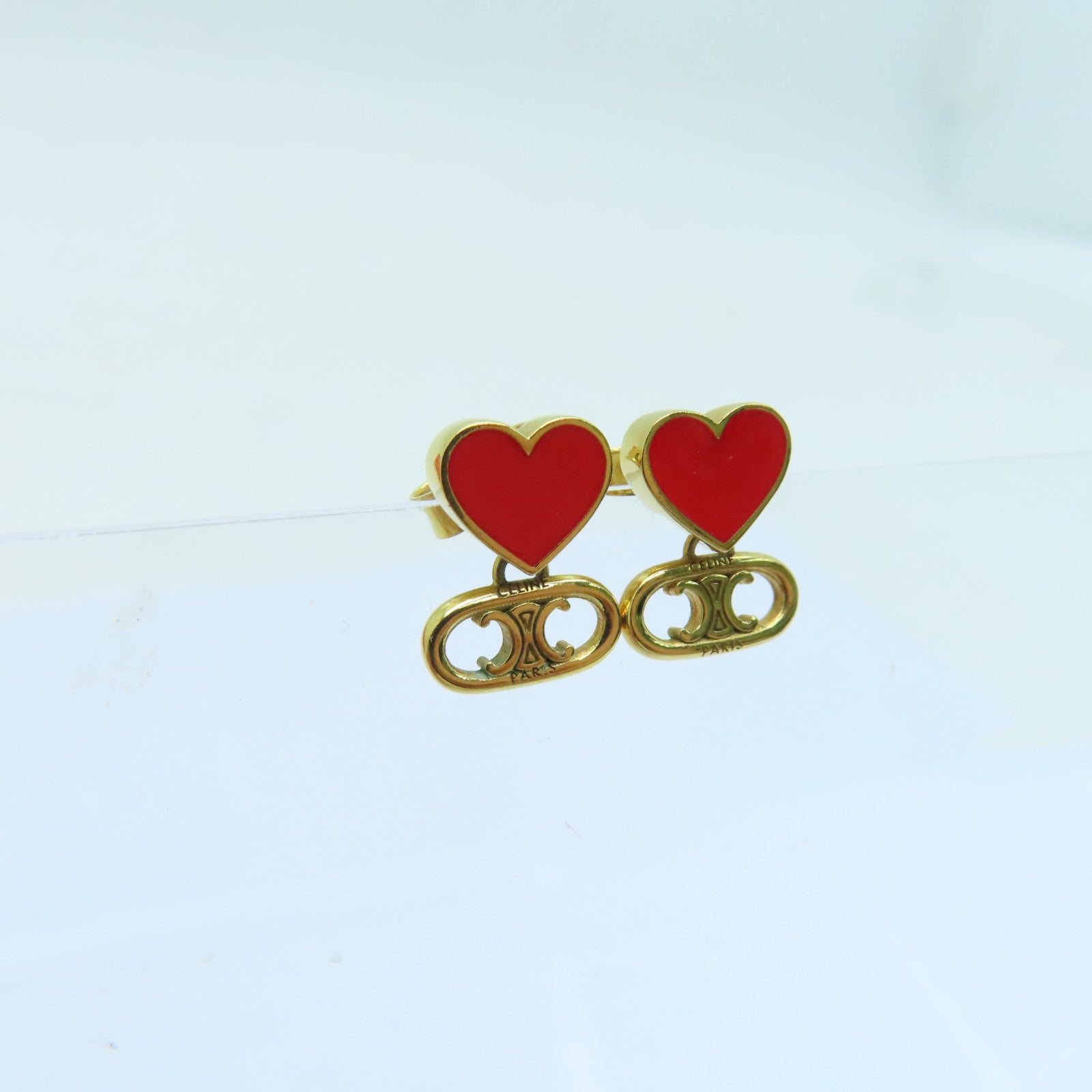 CELINE 金屬Heart Earrings耳環金色