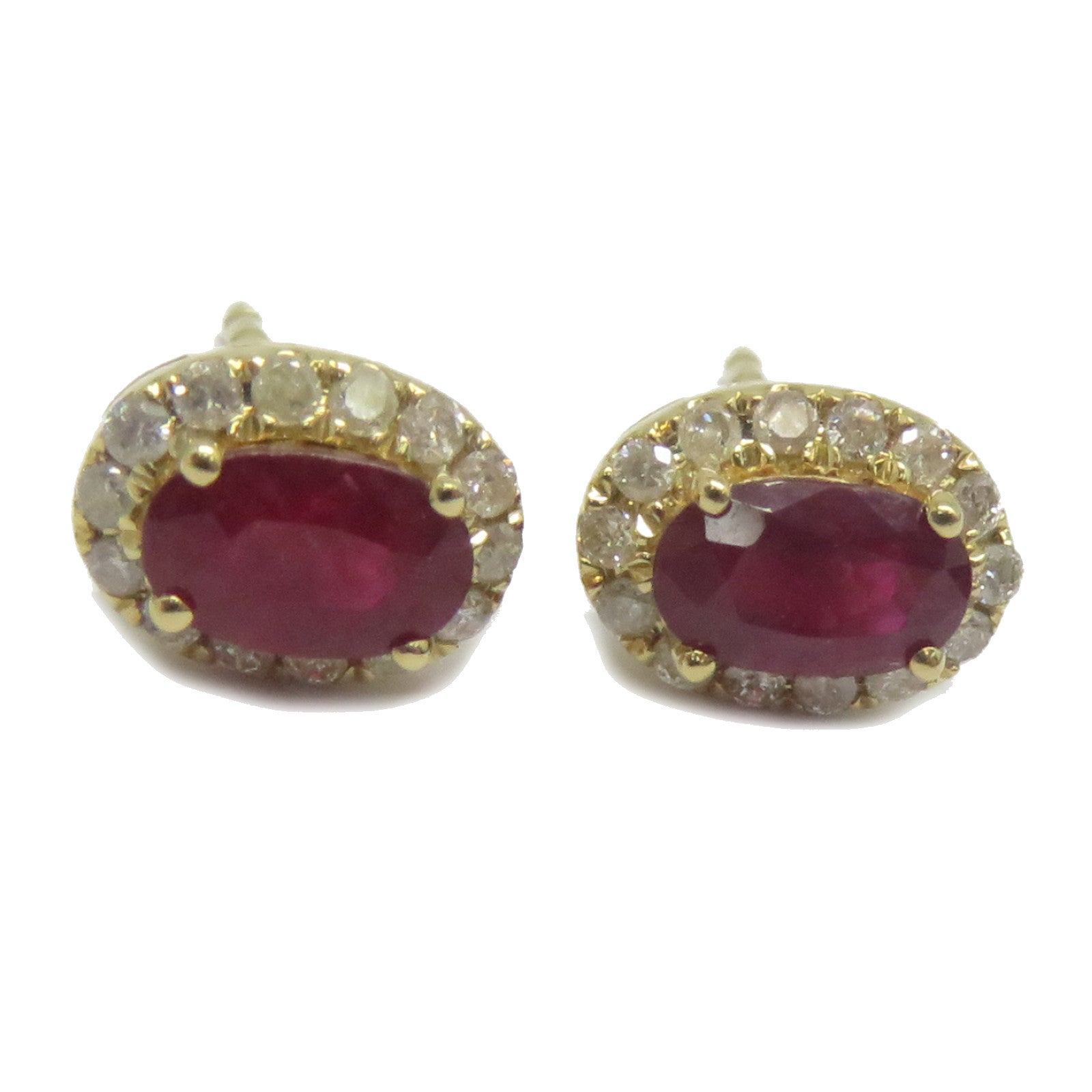 JEWELRY 18K黃金Ruby Diamond Earrings 0.66ct紅寶石/0.16ct鑽石耳環