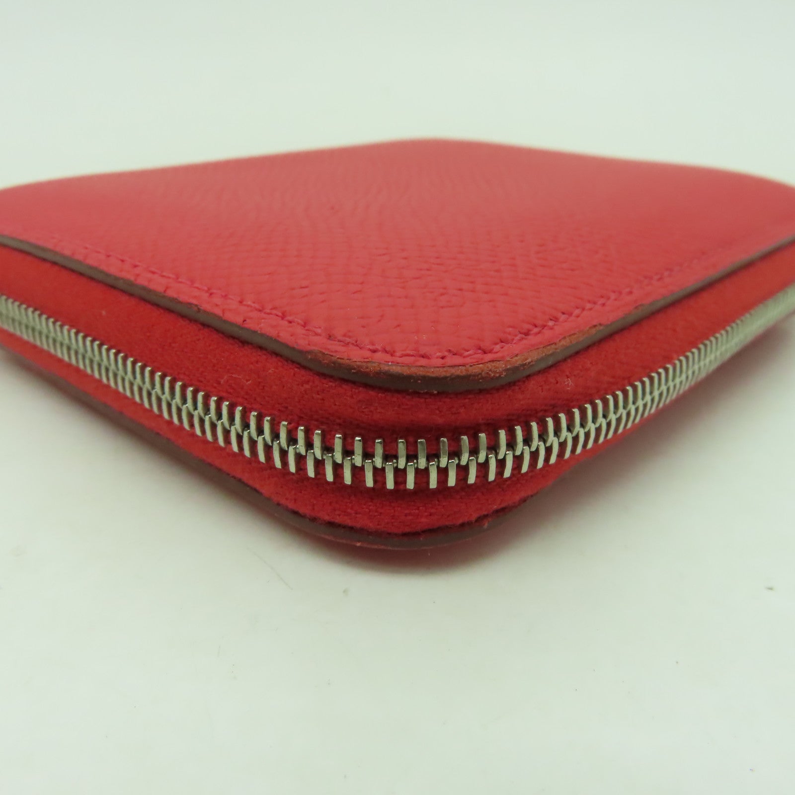 HERMES Epsom皮革Azap Sikin銀扣錢包紅色