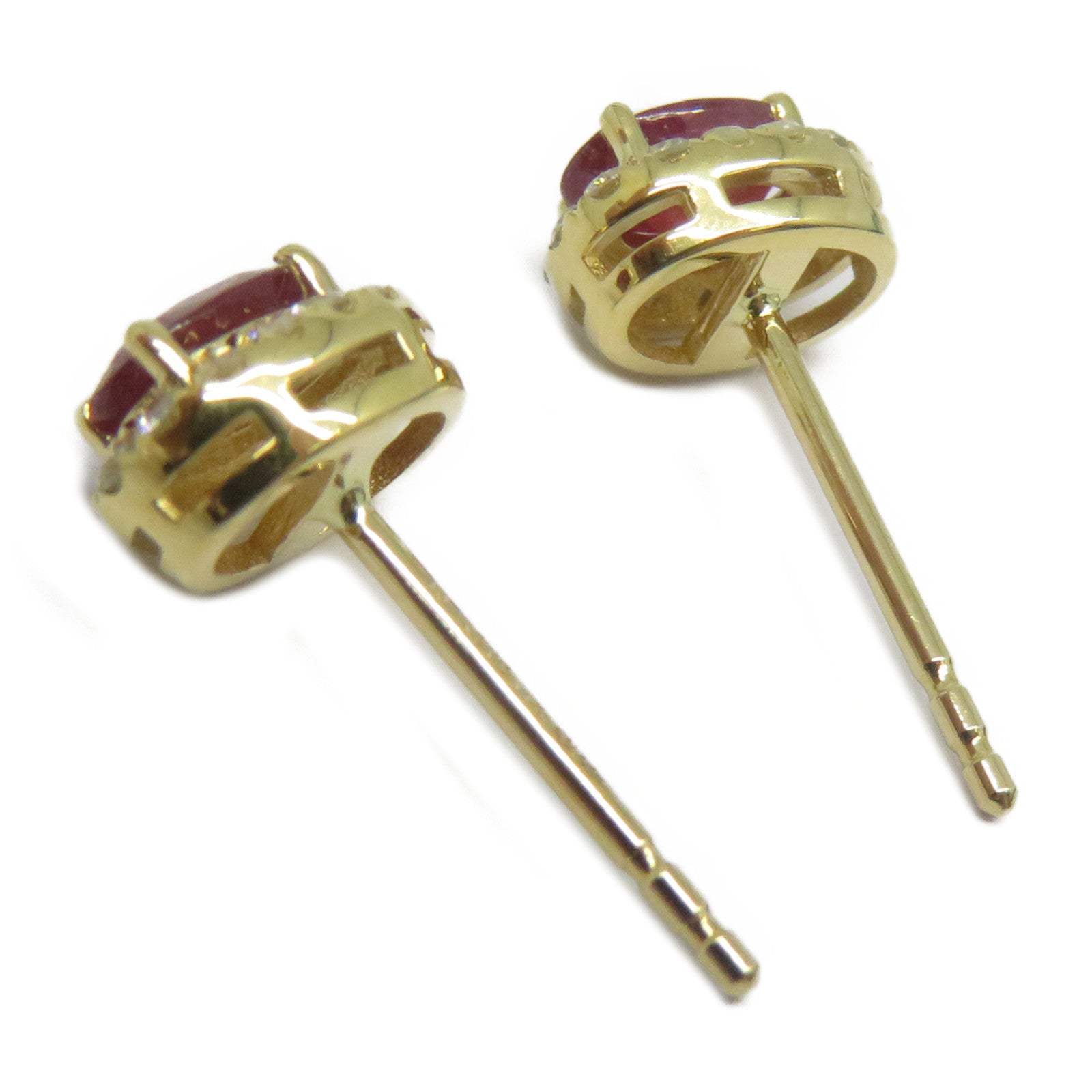 JEWELRY 18K黃金Ruby Diamond Earrings 0.66ct紅寶石/0.16ct鑽石耳環