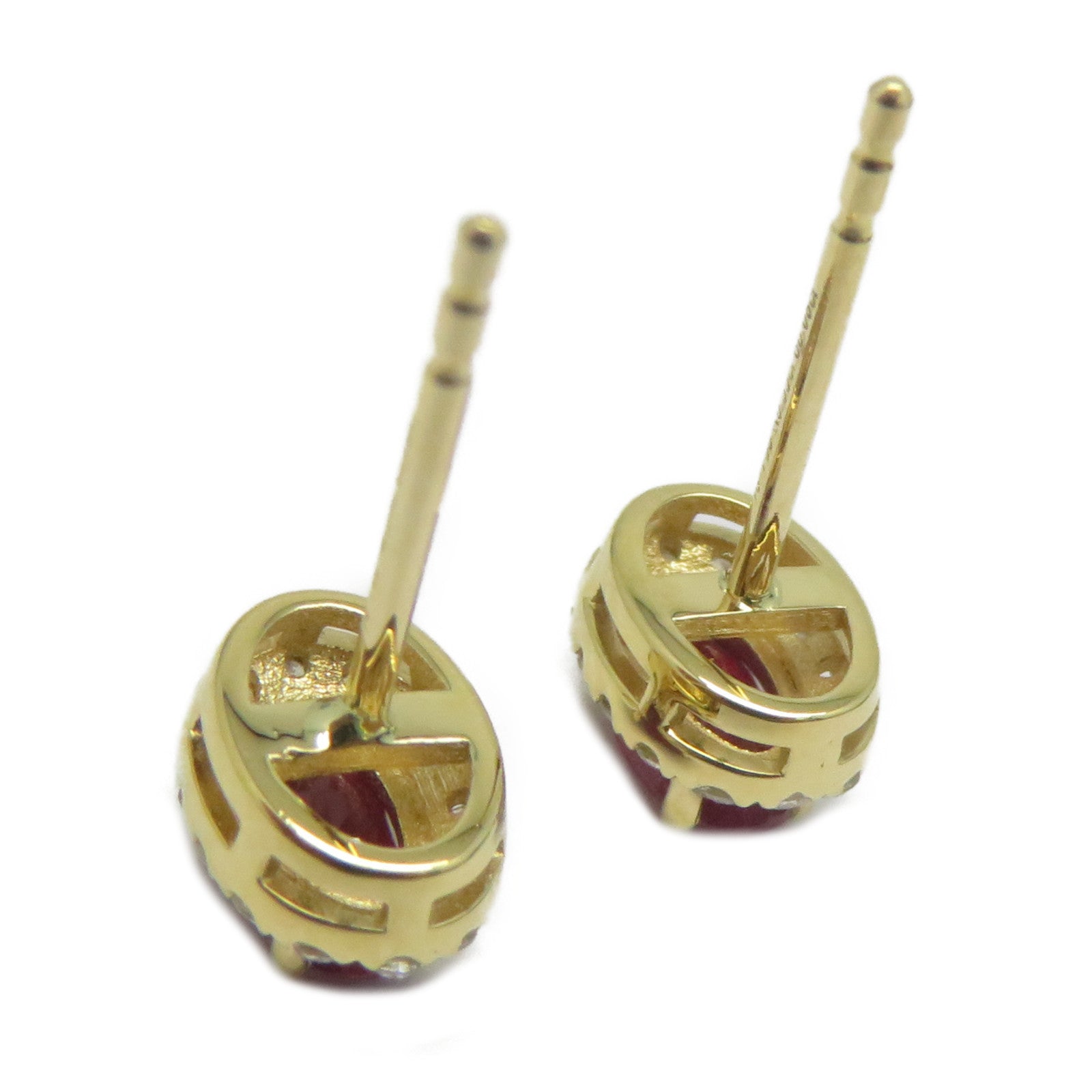 JEWELRY 18K黃金Ruby Diamond Earrings 0.66ct紅寶石/0.16ct鑽石耳環