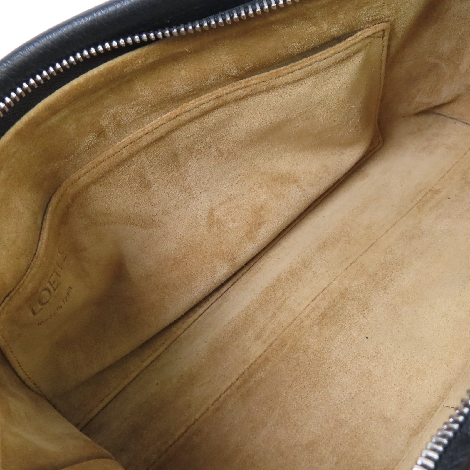LOEWE 牛皮皮革2Way Shoulder Bag銀扣手挽肩背兩用袋黑色
