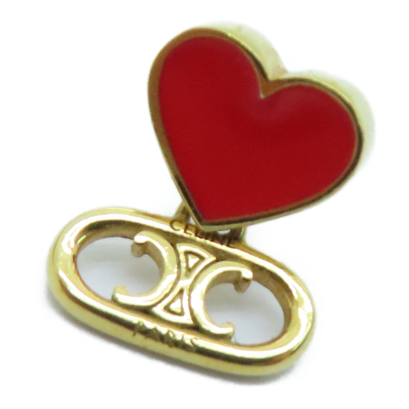 CELINE 金屬Heart Earrings耳環金色