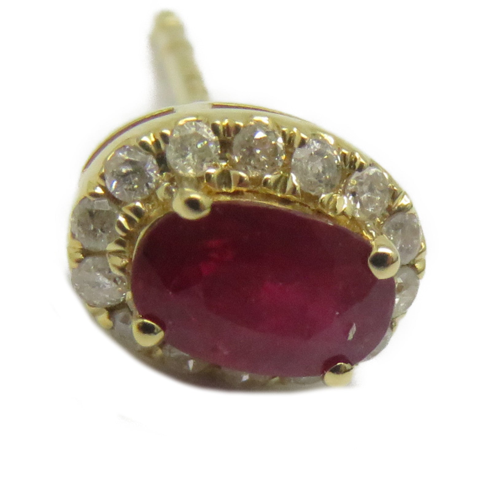 JEWELRY 18K黃金Ruby Diamond Earrings 0.66ct紅寶石/0.16ct鑽石耳環