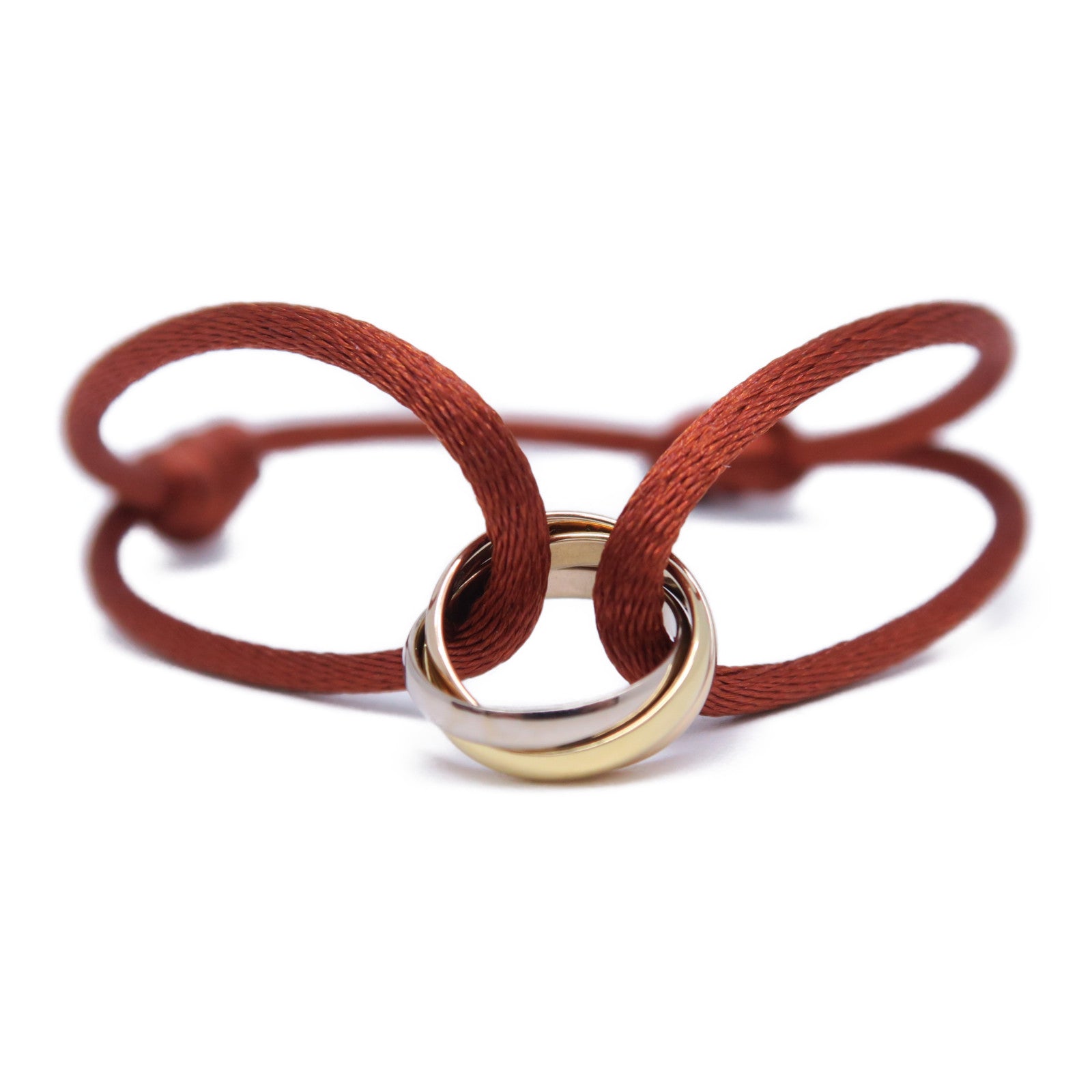 CARTIER 【激減優惠】18K白金/黃金Trinity Bracelet手鐲啡色