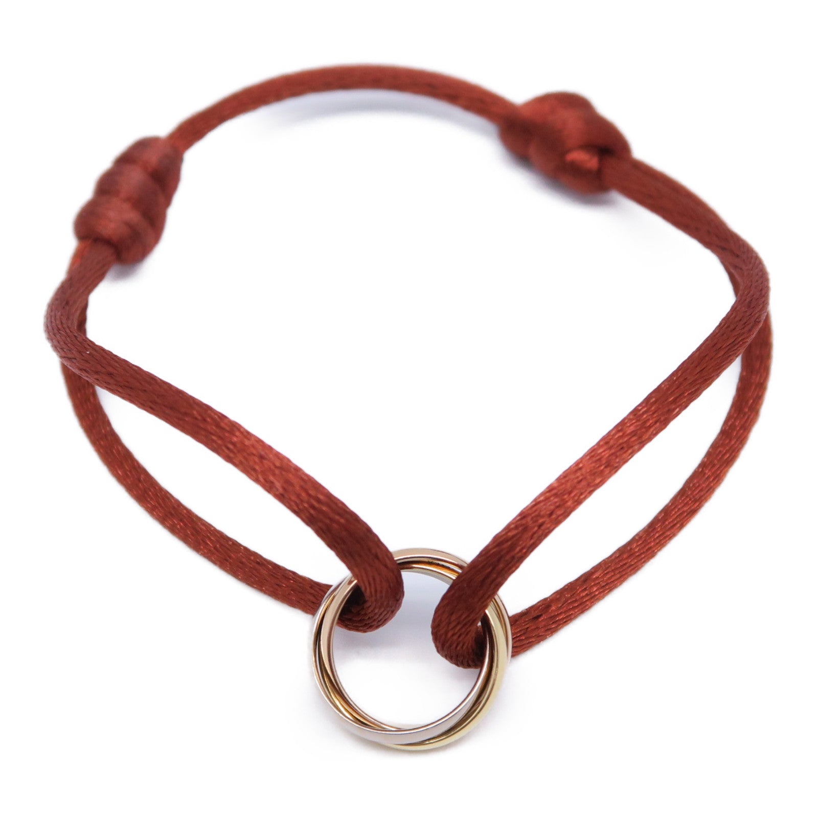 CARTIER 【激減優惠】18K白金/黃金Trinity Bracelet手鐲啡色