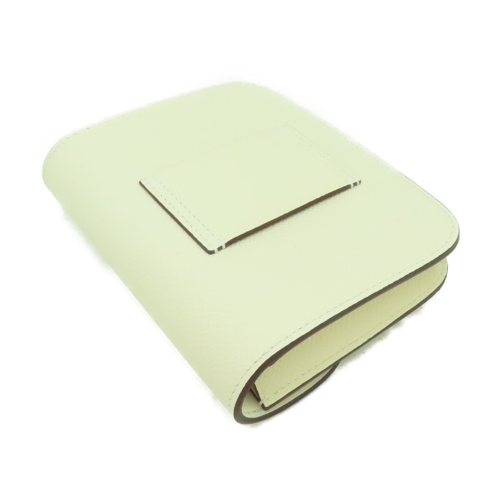 HERMES Epsom皮革Constance Slim銀扣錢包Nata白色