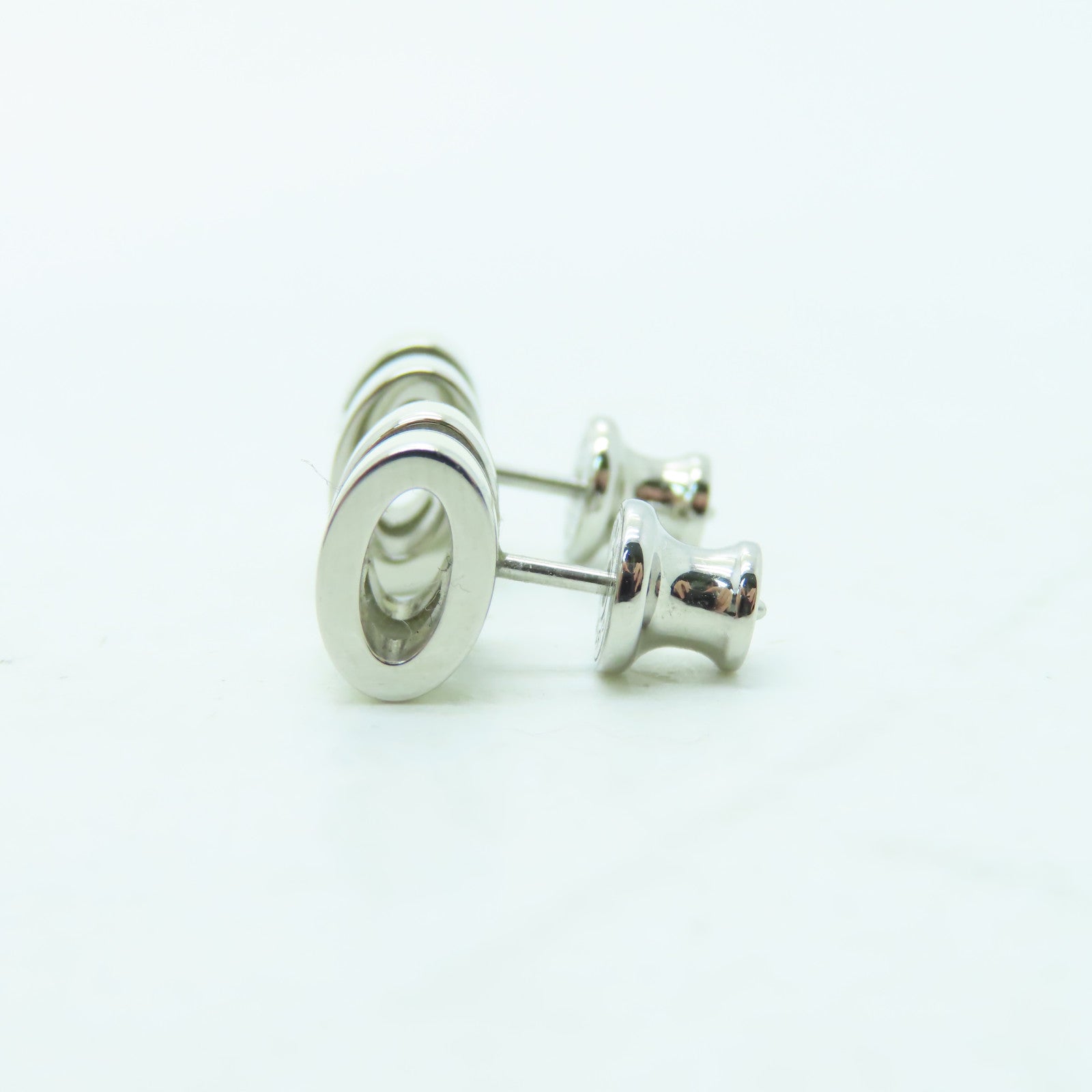 HERMES 金屬Pop H Earrings耳環白色/銀色