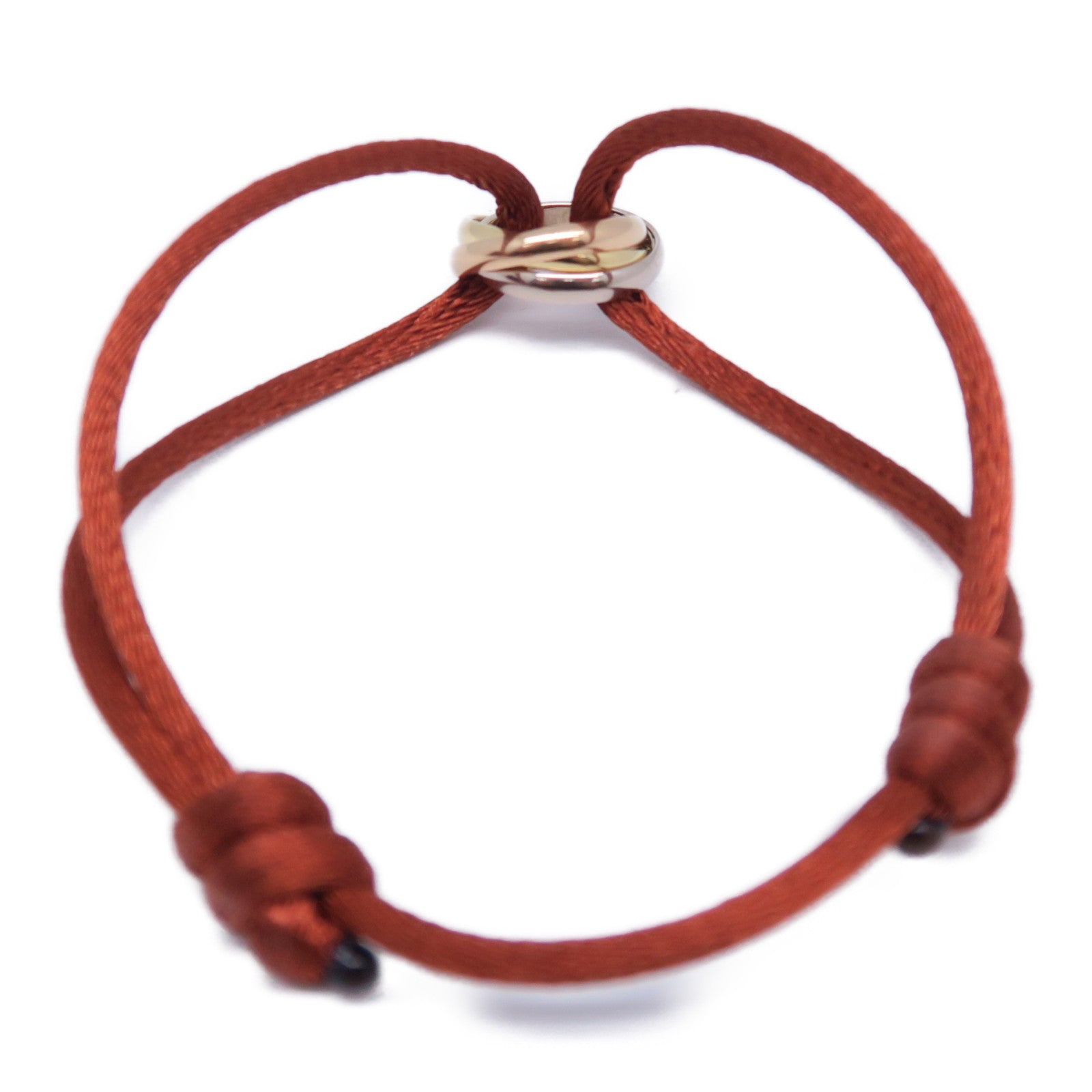 CARTIER 【激減優惠】18K白金/黃金Trinity Bracelet手鐲啡色
