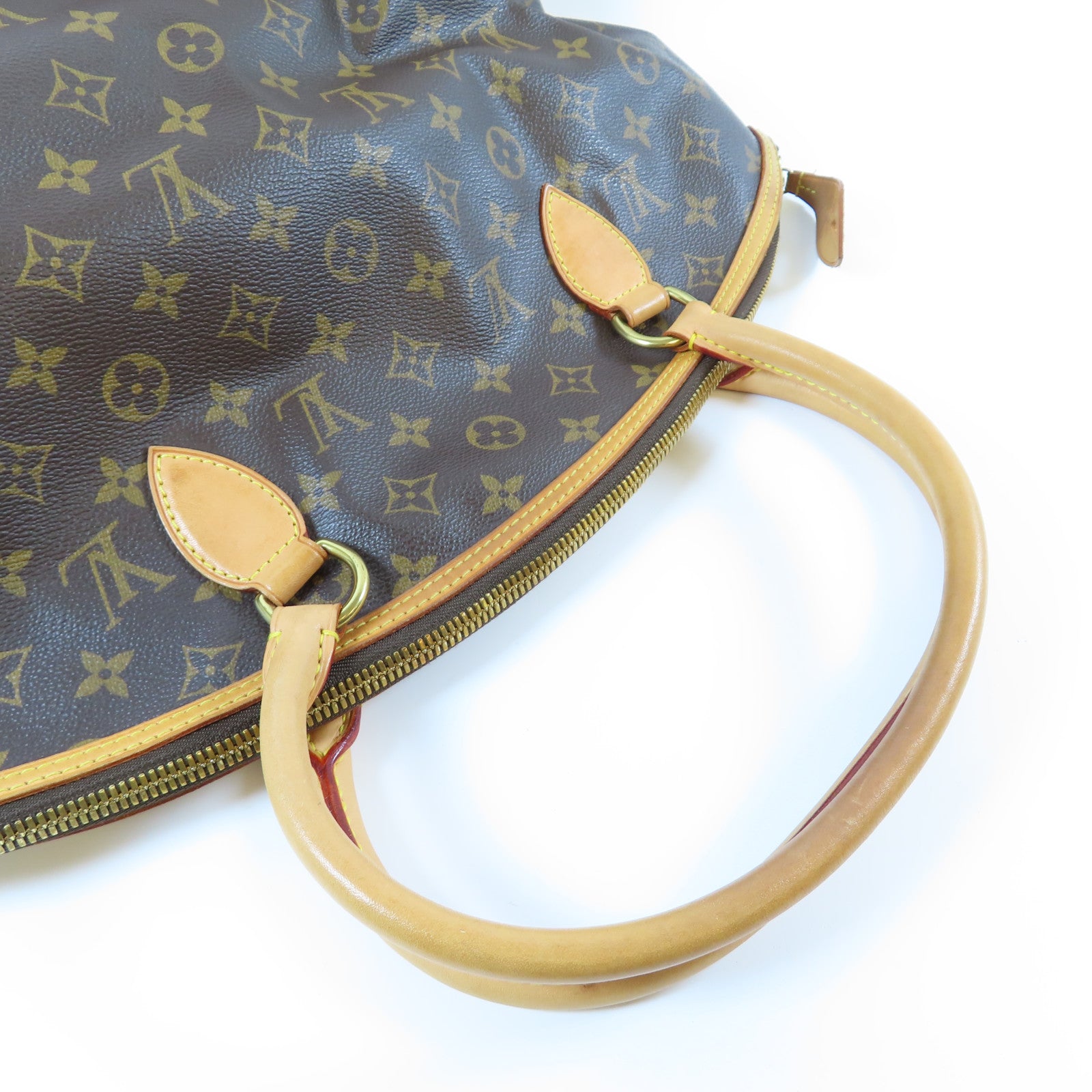 LOUIS VUITTON Monogram Lockit Horizontal金扣手挽袋啡色