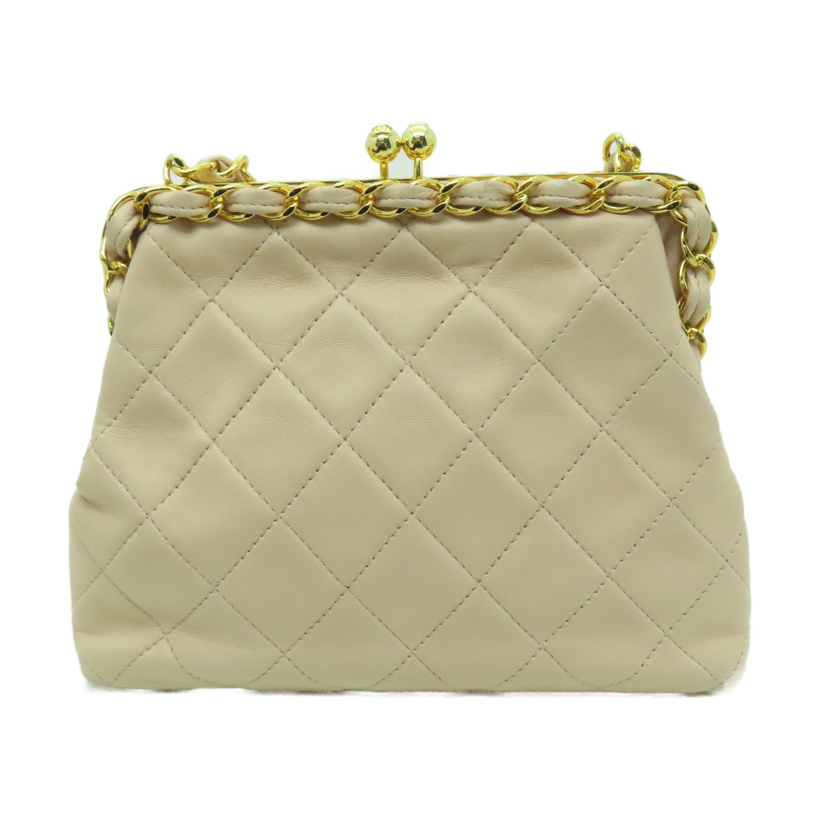 CHANEL 【激減優惠】菱格羊皮皮革Chain Shoulder金扣鏈帶肩背袋粉紅色