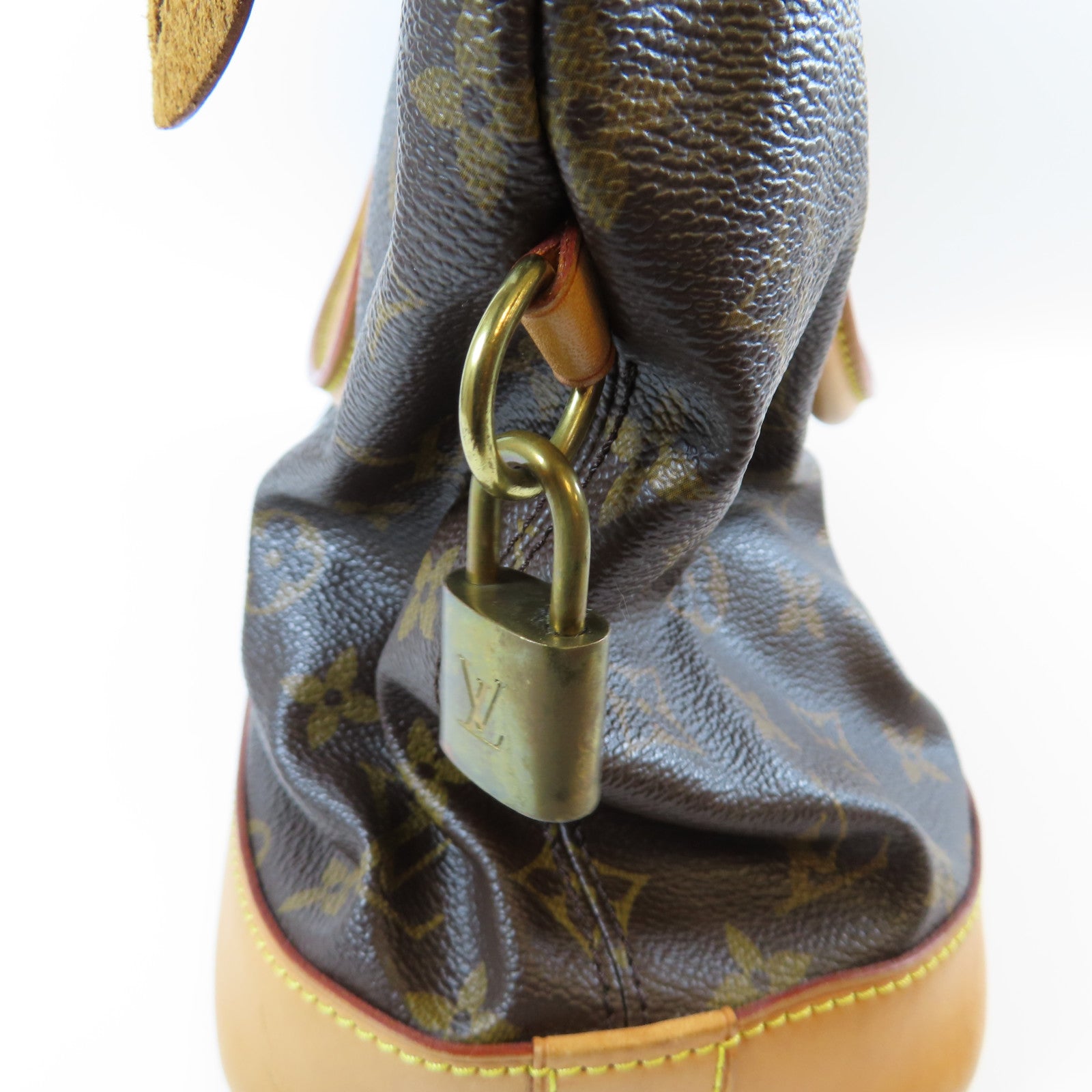 LOUIS VUITTON Monogram Lockit Horizontal金扣手挽袋啡色