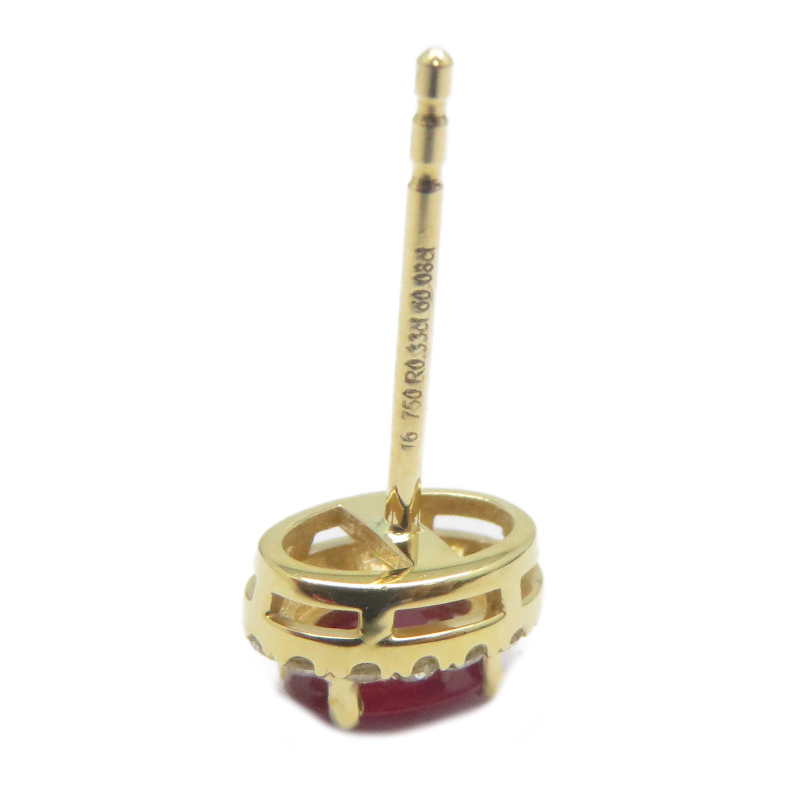 JEWELRY 18K黃金Ruby Diamond Earrings 0.66ct紅寶石/0.16ct鑽石耳環