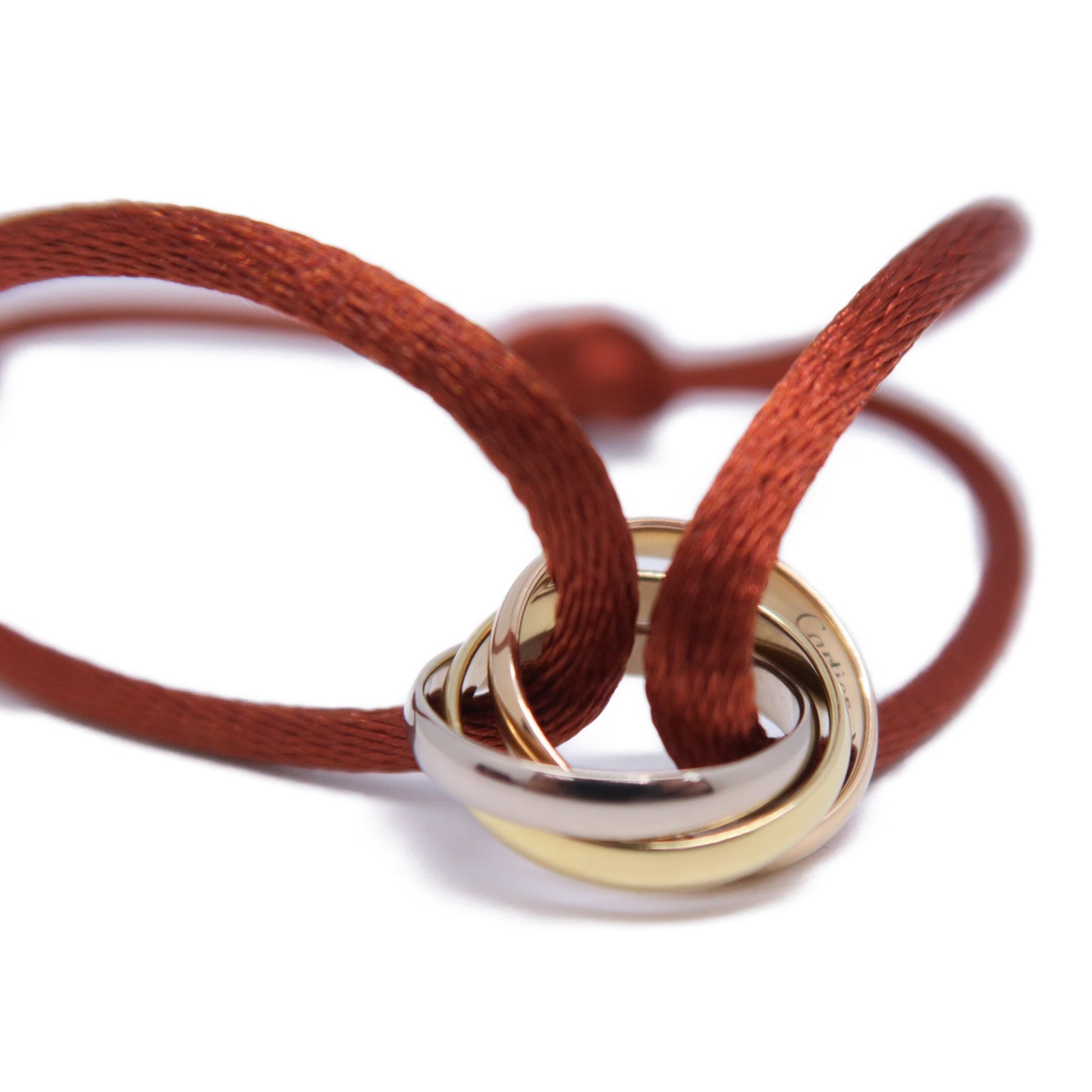 CARTIER 【激減優惠】18K白金/黃金Trinity Bracelet手鐲啡色