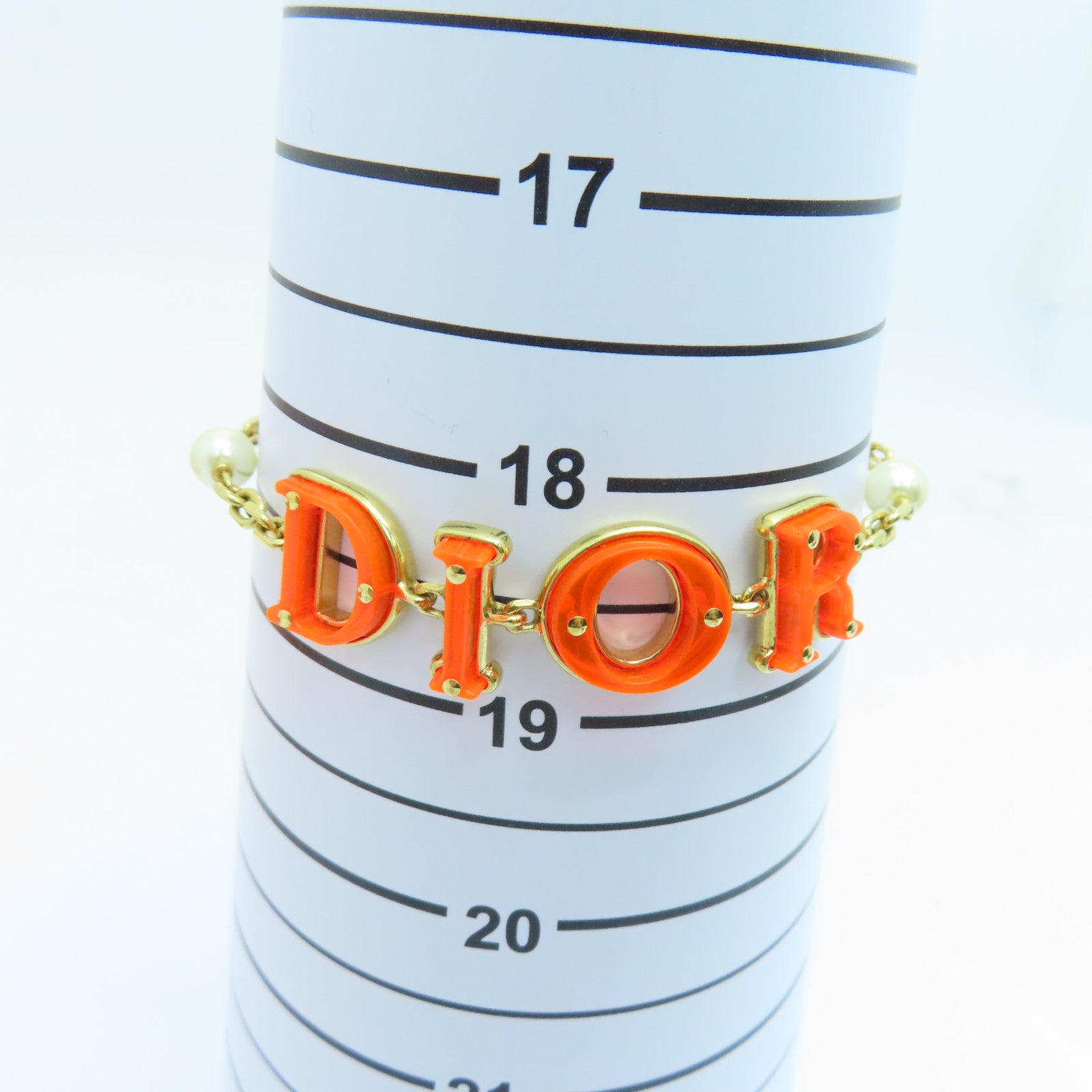 Dior 金屬Evolution Bracelet金扣手錬橙色