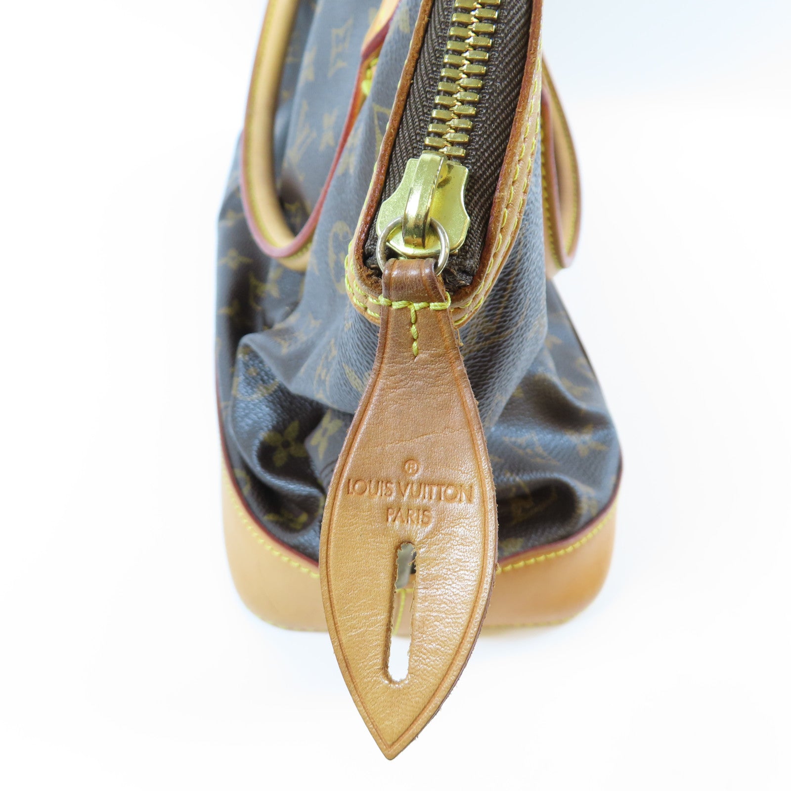 LOUIS VUITTON Monogram Lockit Horizontal金扣手挽袋啡色