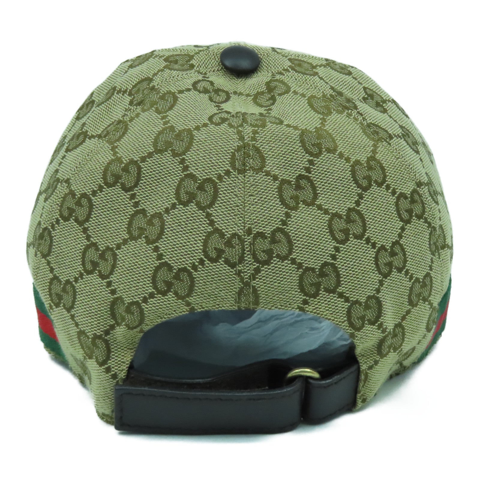 GUCCI GG帆布Cap金扣帽子啡色