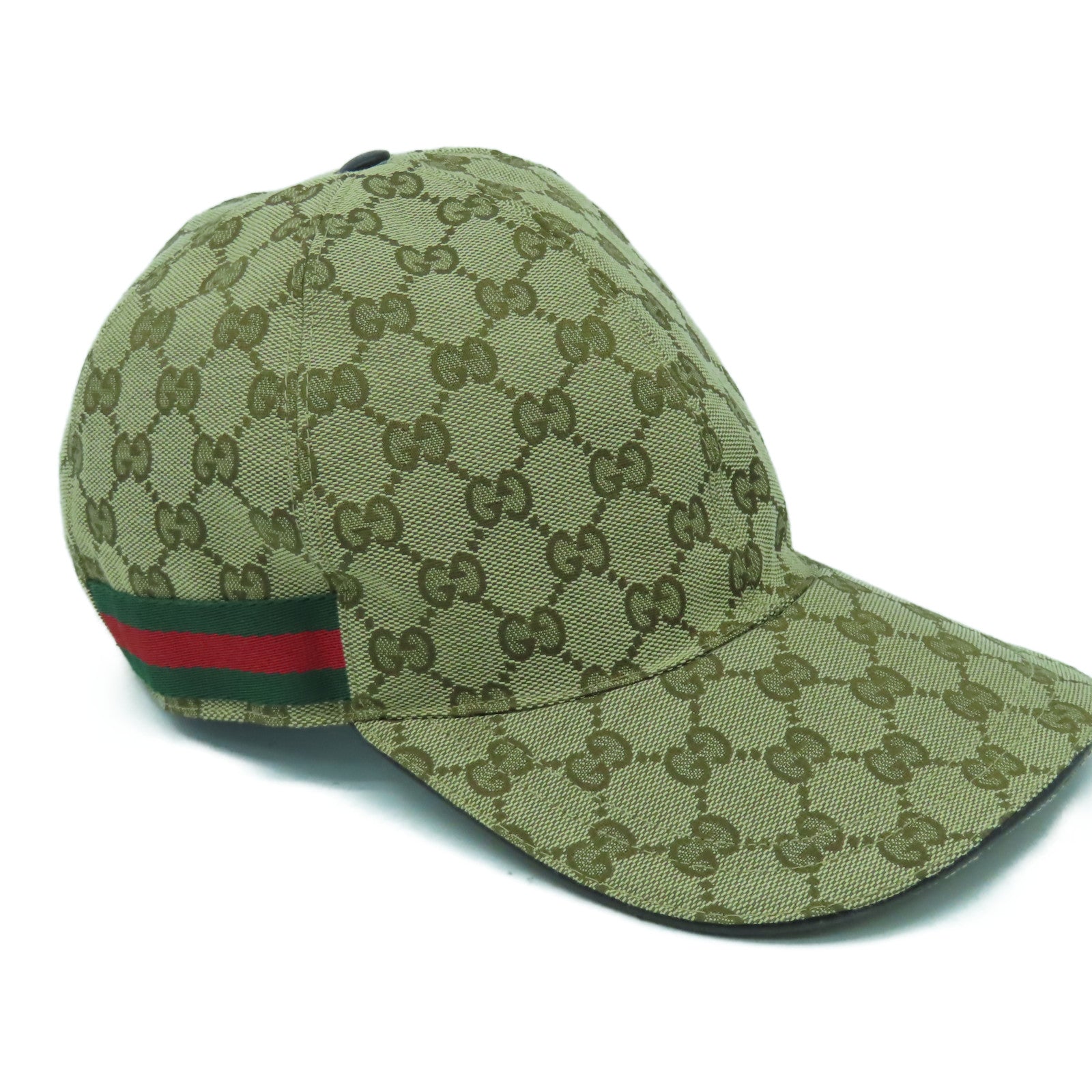 GUCCI GG帆布Cap金扣帽子啡色