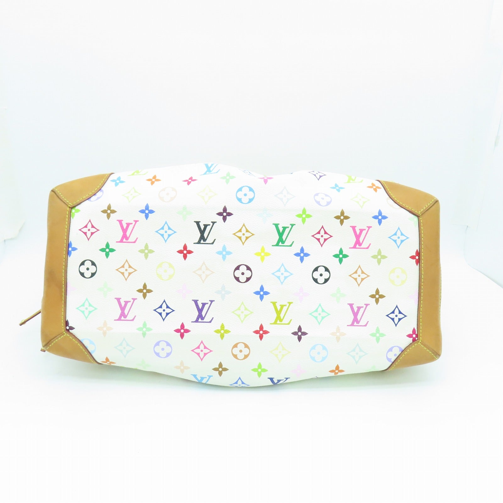 LOUIS VUITTON Monogram Multicolore Ursula金扣肩背袋白色彩色