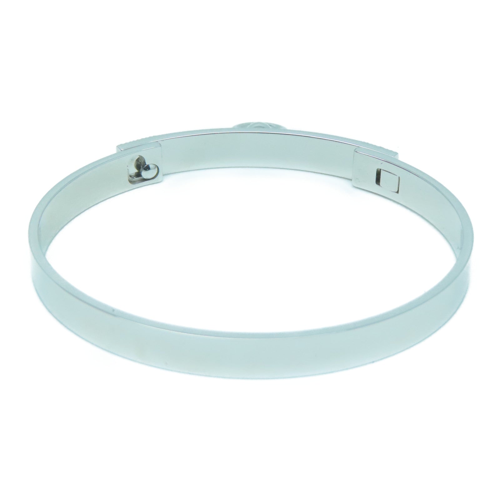 HERMES 18K白金Diamond Collier de chien Bracelet 0.91ct钻石手镯