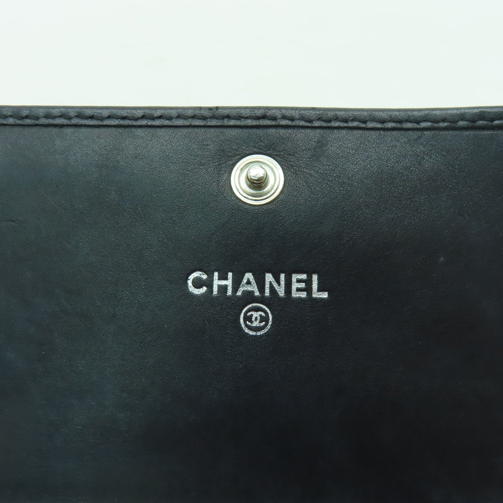 CHANEL 【激減優惠】菱格牛皮皮革Card Case銀扣卡片套黑色/粉紅色