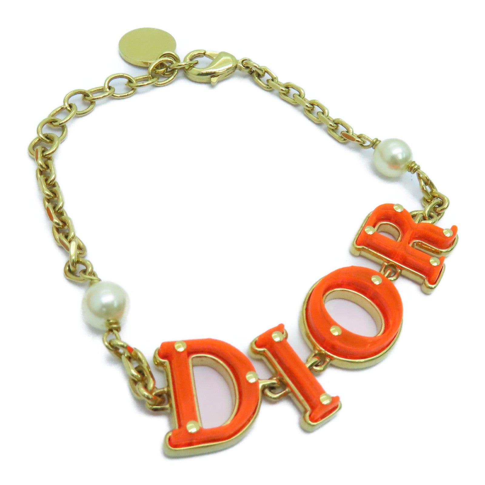 Dior 金屬Evolution Bracelet金扣手錬橙色