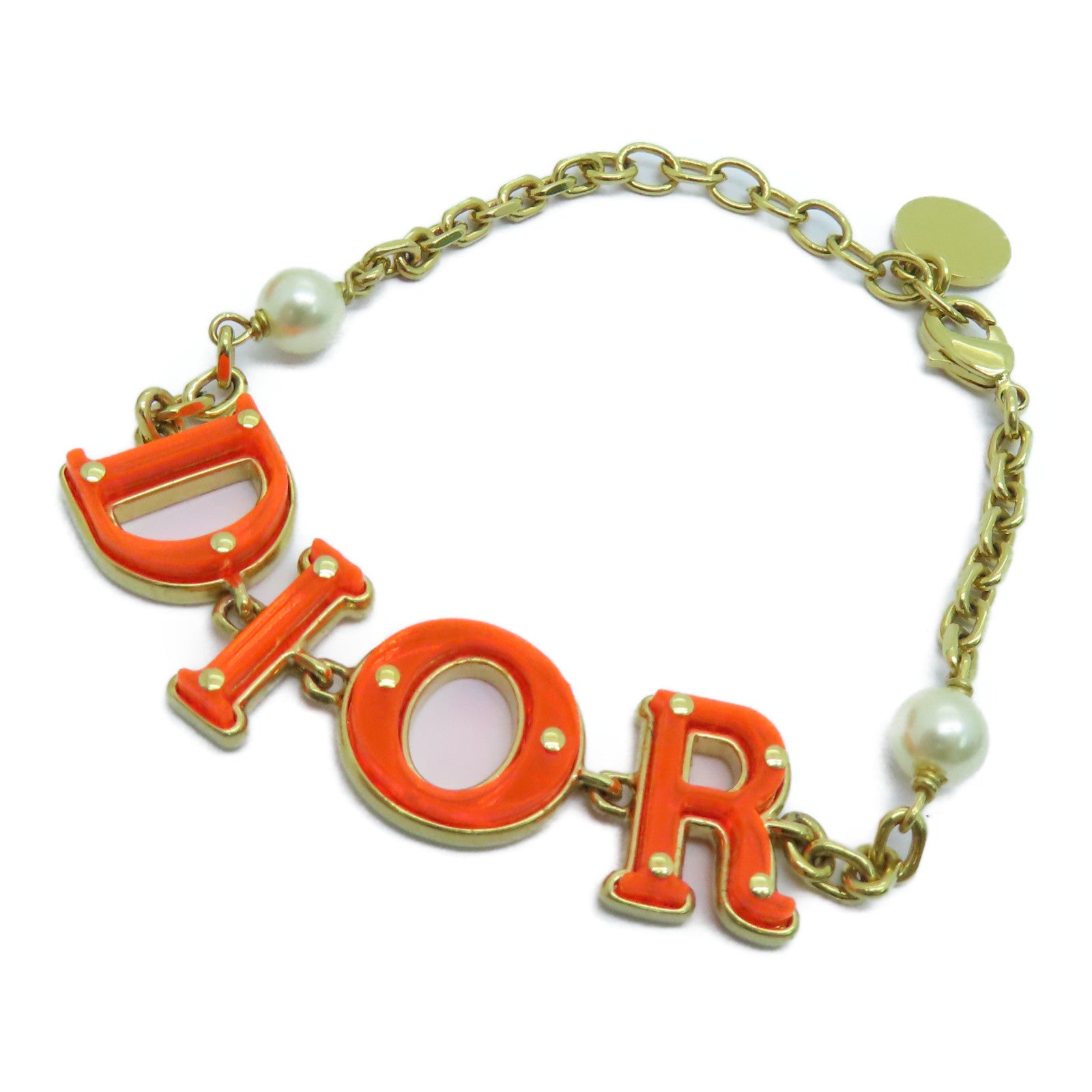 Dior 金屬Evolution Bracelet金扣手錬橙色