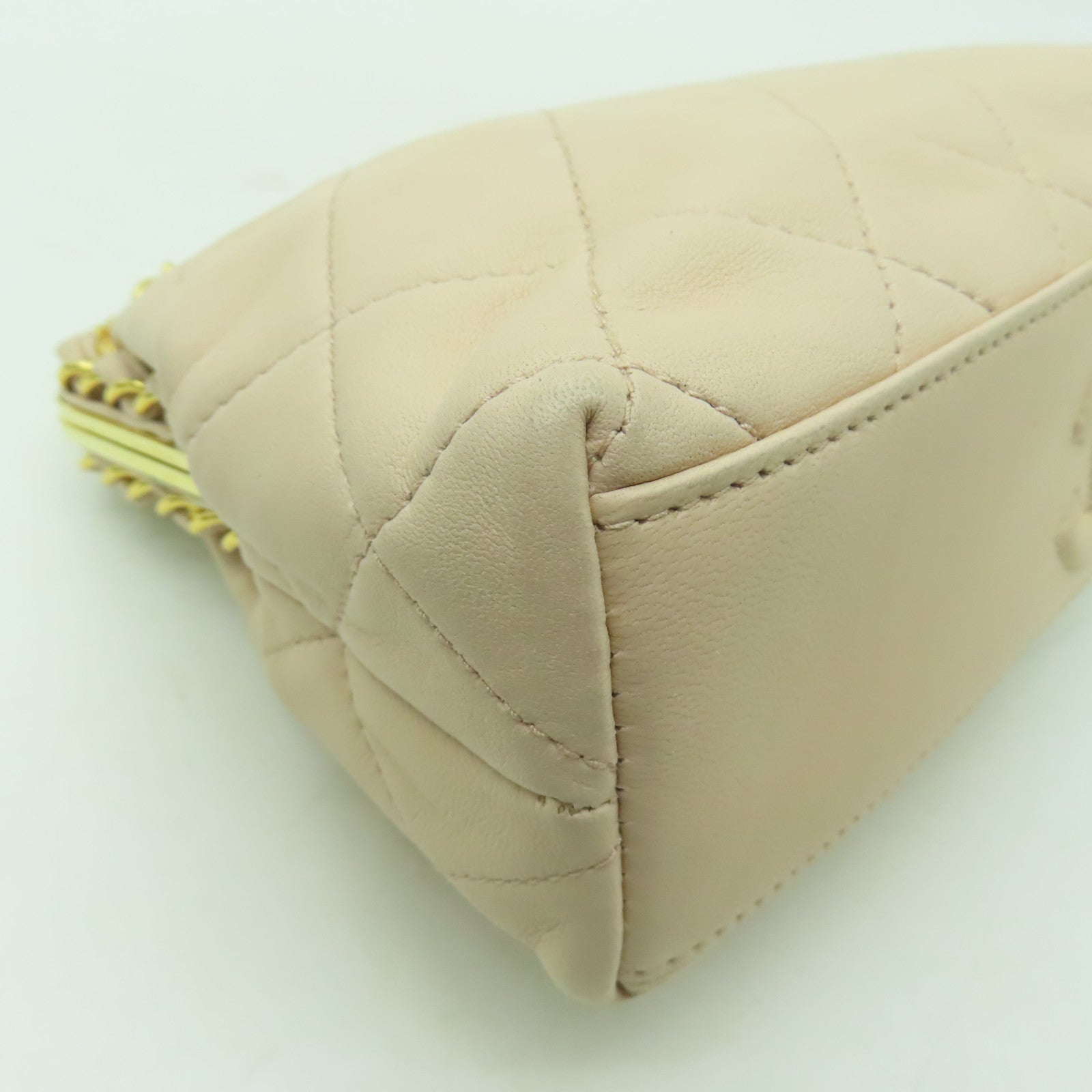 CHANEL 【激減優惠】菱格羊皮皮革Chain Shoulder金扣鏈帶肩背袋粉紅色