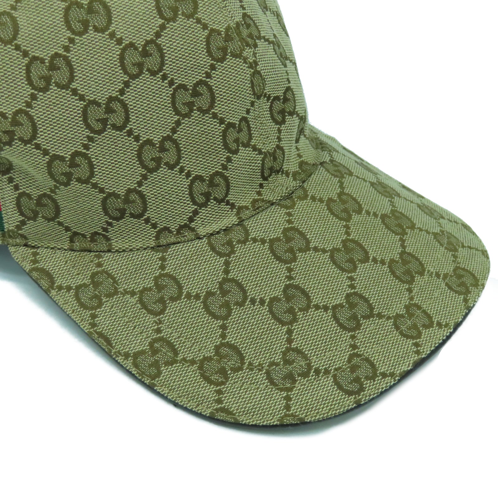 GUCCI GG帆布Cap金扣帽子啡色