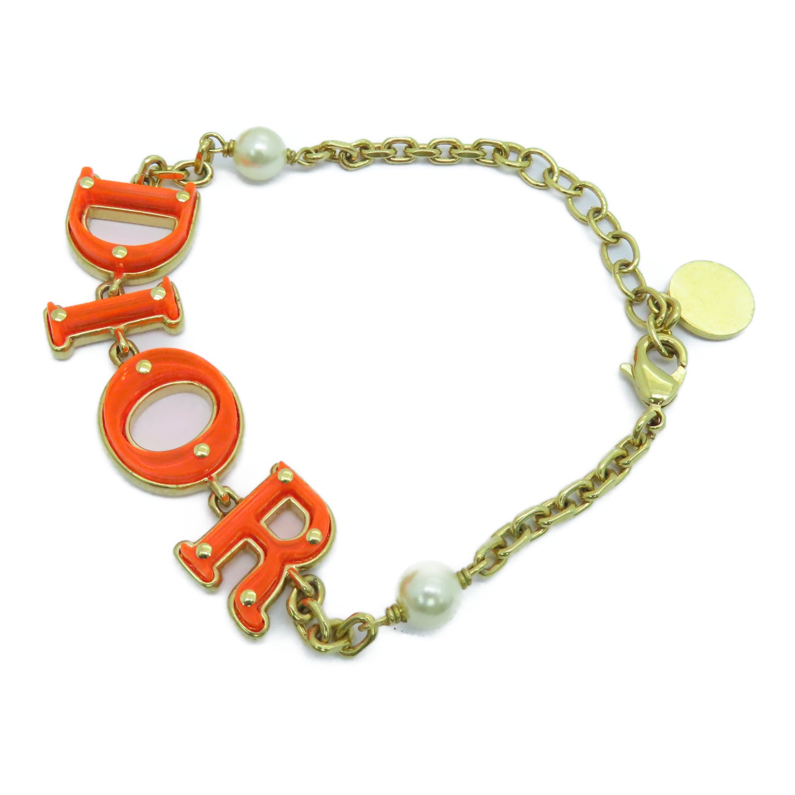 Dior 金屬Evolution Bracelet金扣手錬橙色
