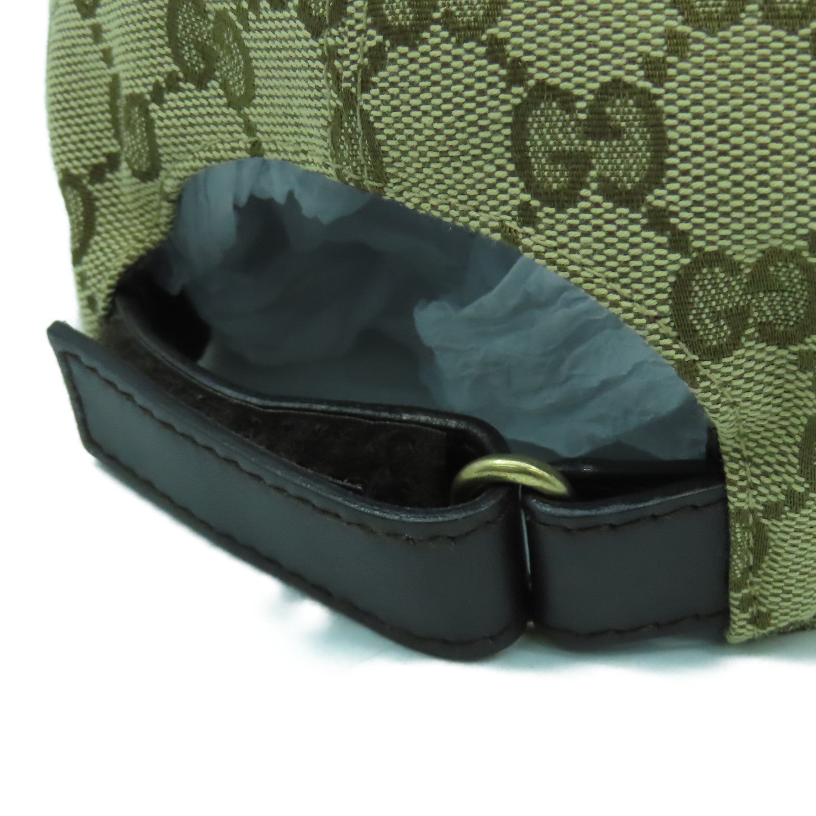 GUCCI GG帆布Cap金扣帽子啡色